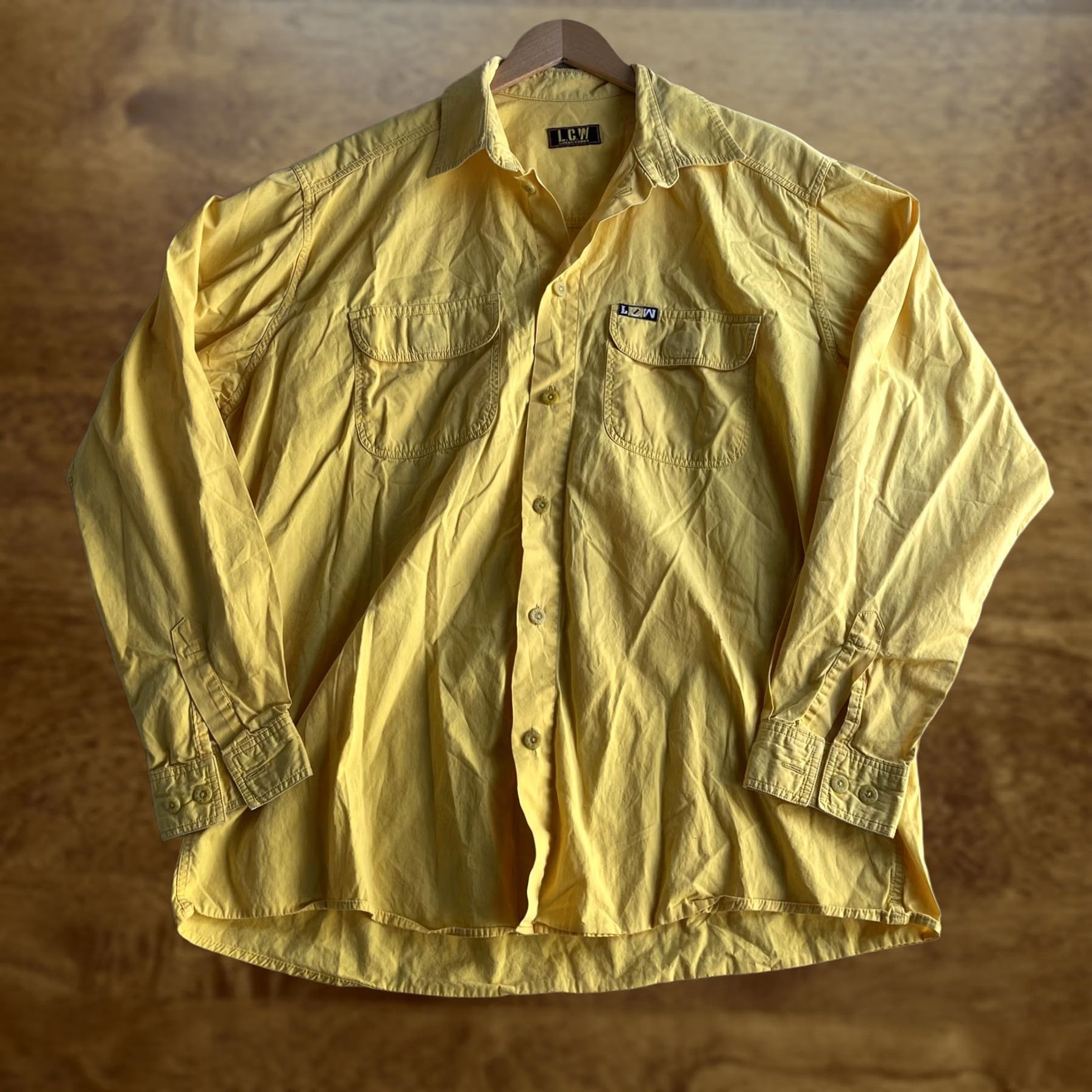Vintage VINTAGE LCW Shirt Mens Large Yellow Solid Long Sleeve Button Up Casual Workwear Size US L / EU 52-54 / 3 - 1 Thumbnail