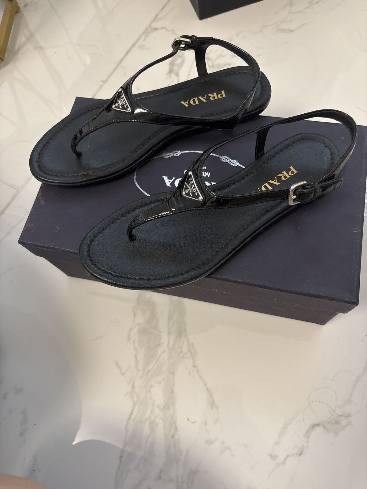 Prada black prada sandals Size US 7.5 / IT 37.5 - 6 Thumbnail