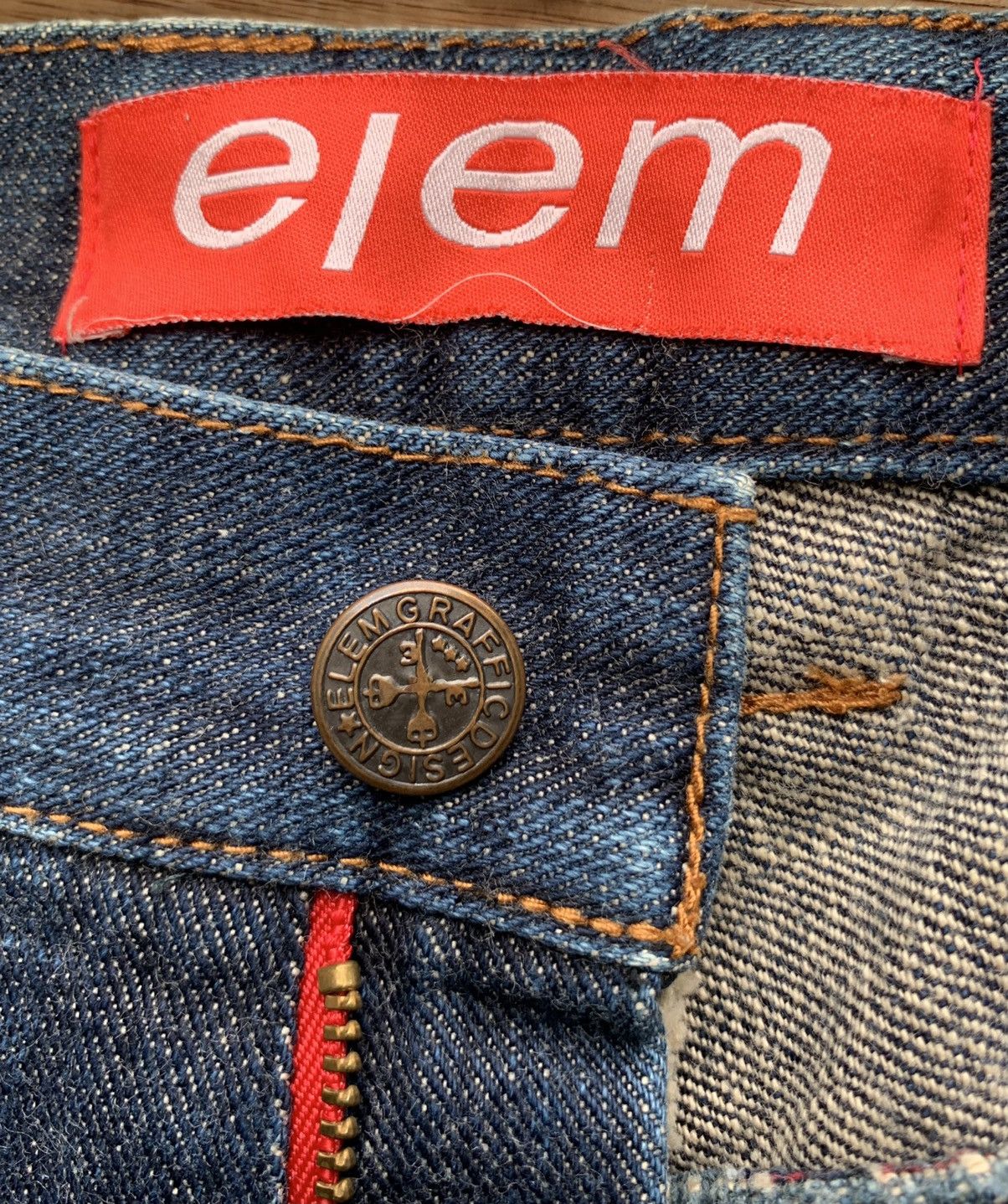 Japanese Brand 🔥🔥 elem Men Blue Denim Jeans Size US 33 - 20 Thumbnail