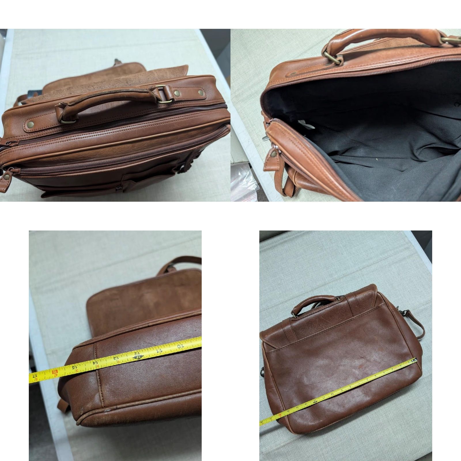 Eddie Bauer VINTAGE Eddie Bauer messenger bag COWHIDE brown leather LAPTOP crossbody 16" large mens bag 16" across 12" tall brown leather mens satchel Size ONE SIZE - 8 Thumbnail