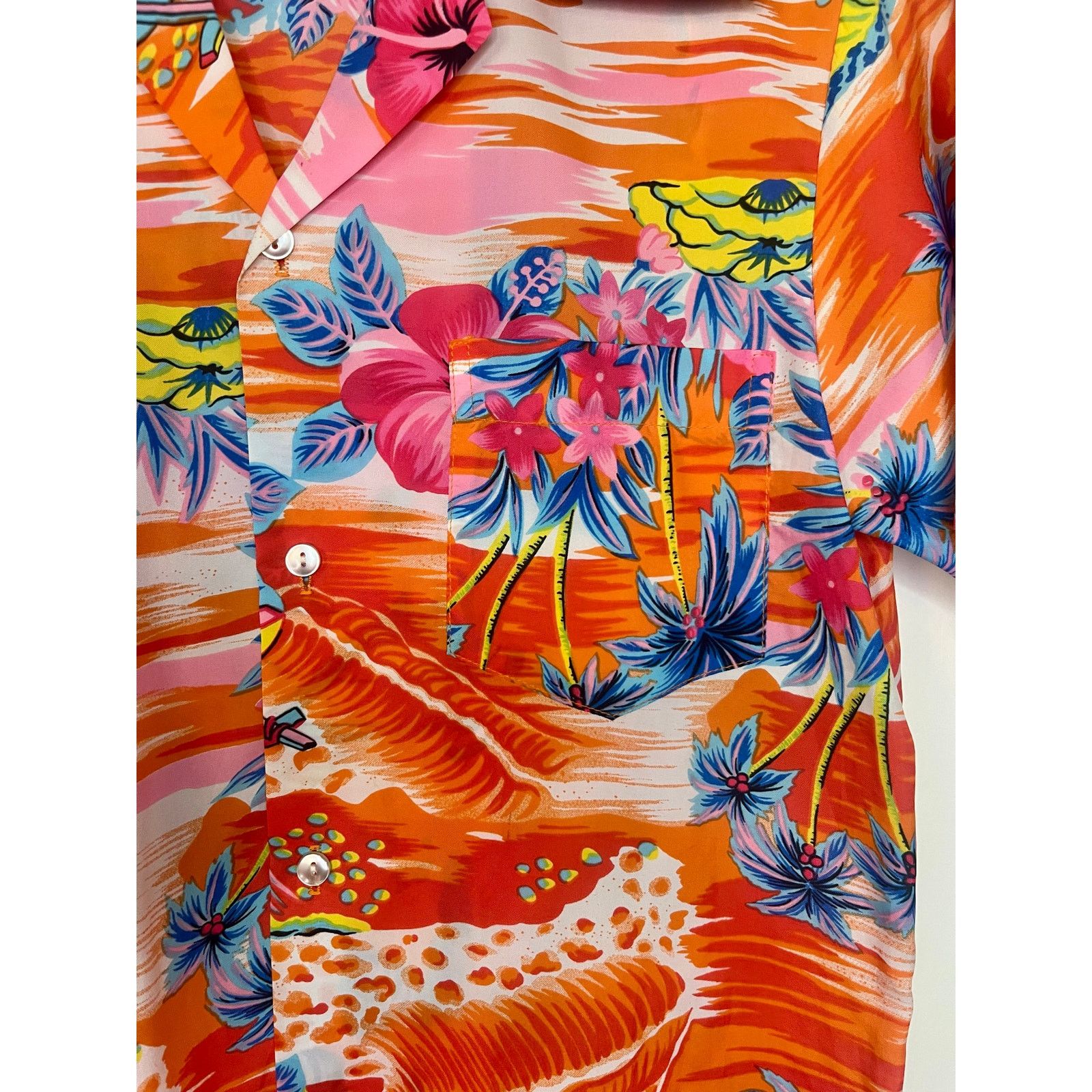 Vintage Vintage 60 Pomare Hawaii Orange Tiki Floral Blouse Small Med Size US S / EU 44-46 / 1 - 2 Thumbnail