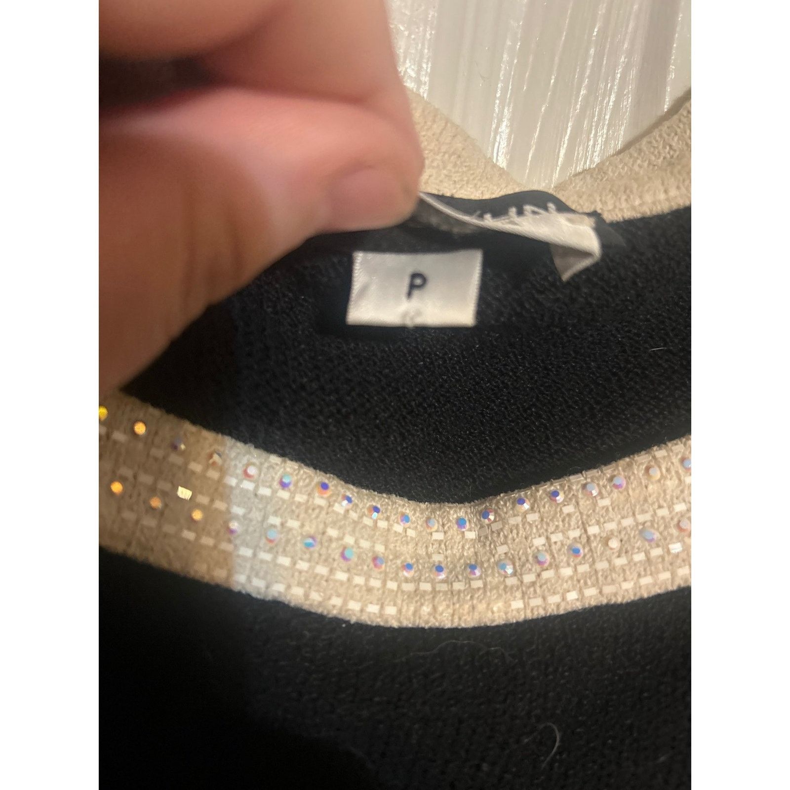 St. John St John Knit Tank Top Black Cream Rhinestone Scoop Womens P Size XS / US 0-2 / IT 36-38 - 3 Thumbnail
