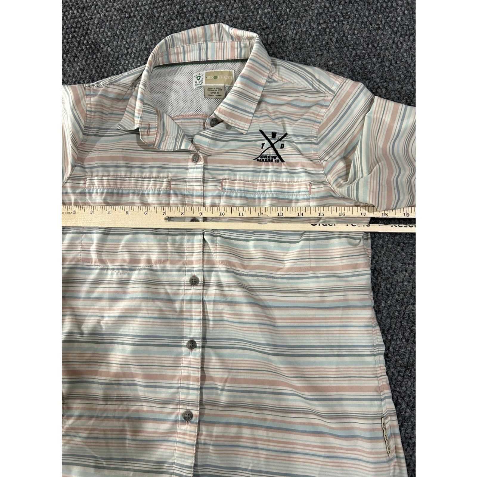 ExOfficio ExOfficio Shirt Womens Small Pastel Striped Lightweight Travel Outdoor Button Up Geometric Pattern Brown Long Sleeve Casual Quilt? Size S / US 4 / IT 40 - 4 Thumbnail