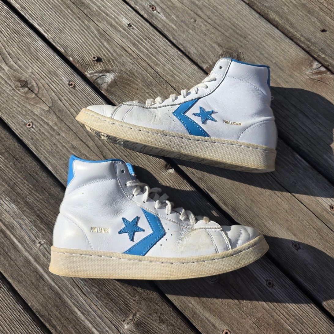 Converse Converse Pro Leather Hi "White Coast Blue (UNC)" Size US 9 / IT 39 - 2 Thumbnail