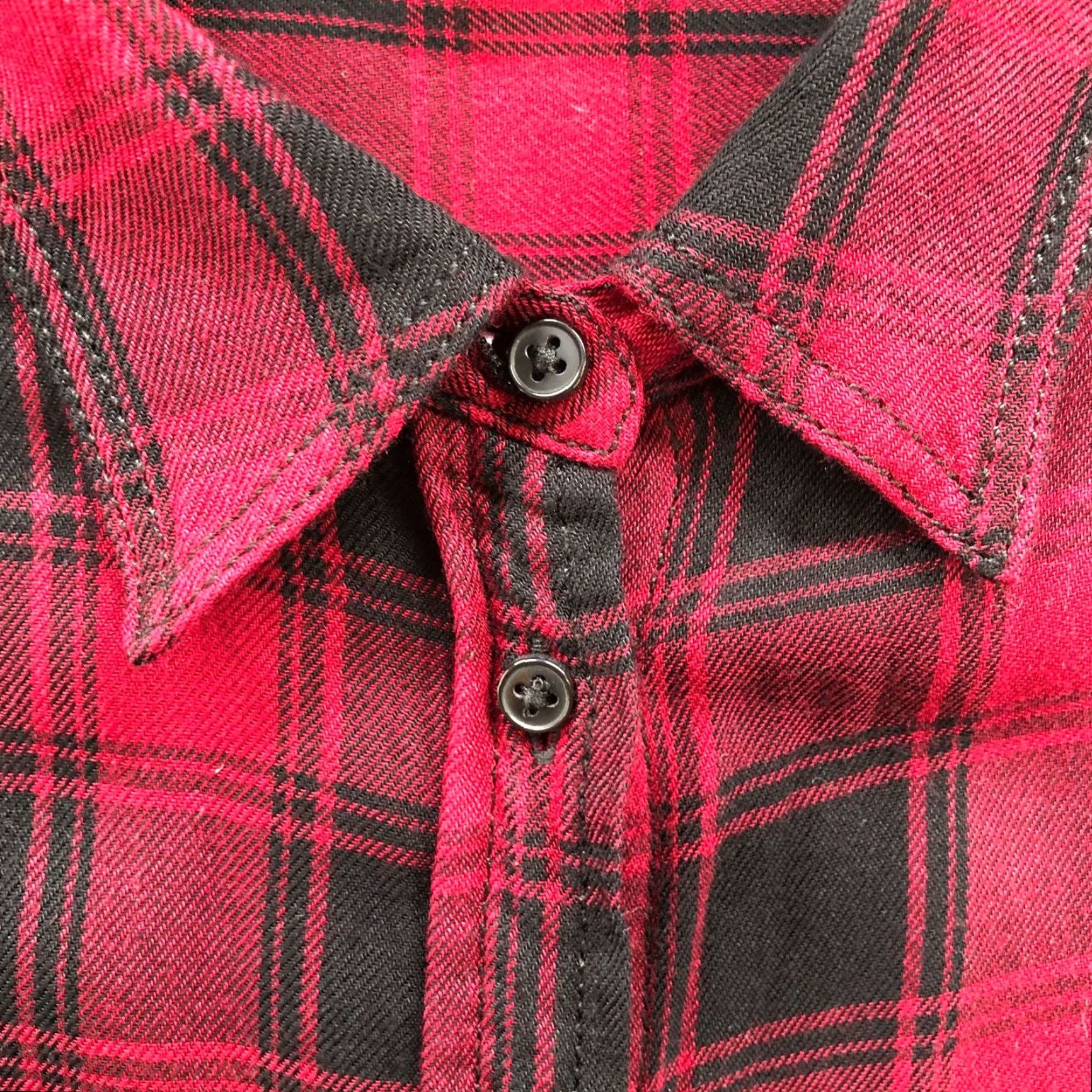 Express VINTAGE Express Buffalo Plaid Flannel Shirt Womens Medium Red Black Rayon Long Sleeve Button Up Bohemian Size M / US 6-8 / IT 42-44 - 6 Thumbnail