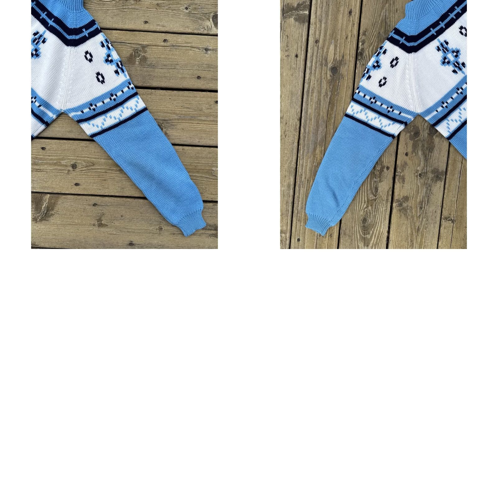 Vintage VINTAGE Nordic Sweater Blue White Ski Fair Isle Knit Womens S Size S / US 4 / IT 40 - 8 Thumbnail