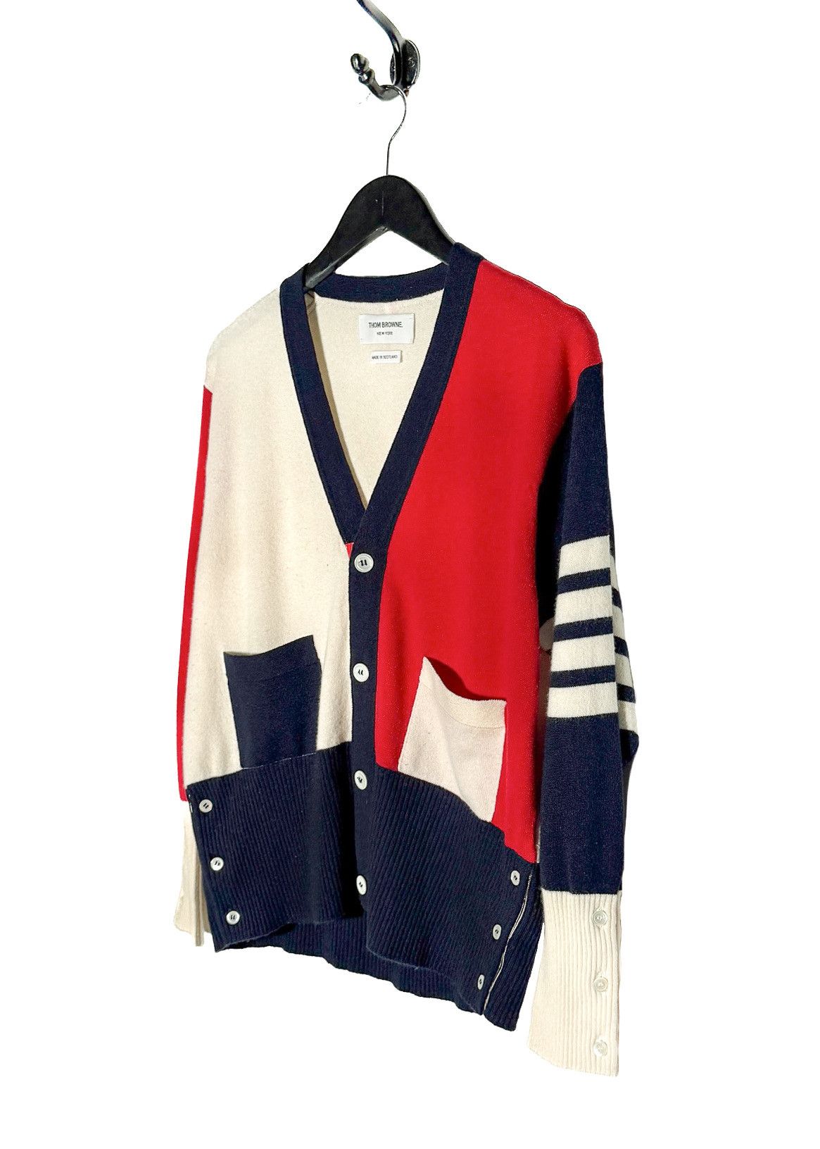 Thom Browne Thom Browne Tricolour Colourblock Cashmere Cardigan Sweater Size US XL / EU 56 / 4 - 2 Thumbnail