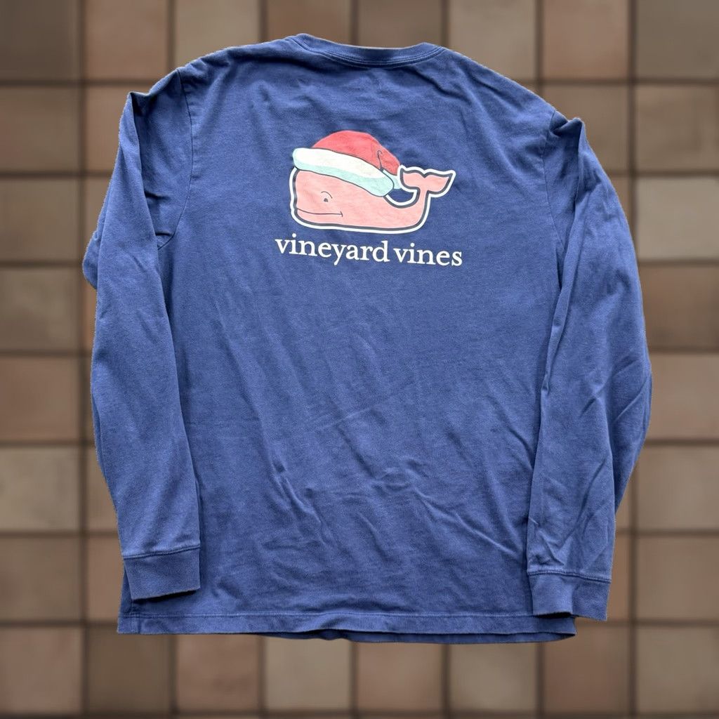 Vineyard Vines VINEYARD VINES Santa Shirt Men Small Blue Cotton Long Sleeve Preppy Casual Logo Size US S / EU 44-46 / 1 - 1 Thumbnail