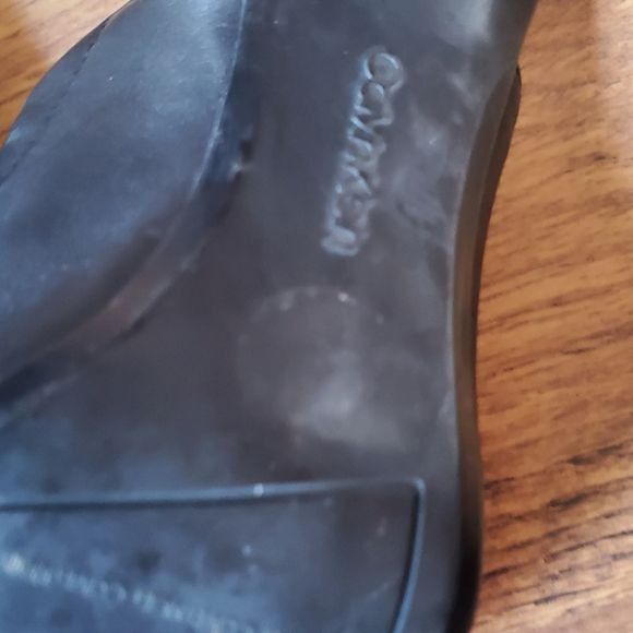 Calvin Klein Calvin Klein Grecia Black Leather Sz. 10 Heeled Mules Shoes Size US 10 / IT 40 - 8 Thumbnail