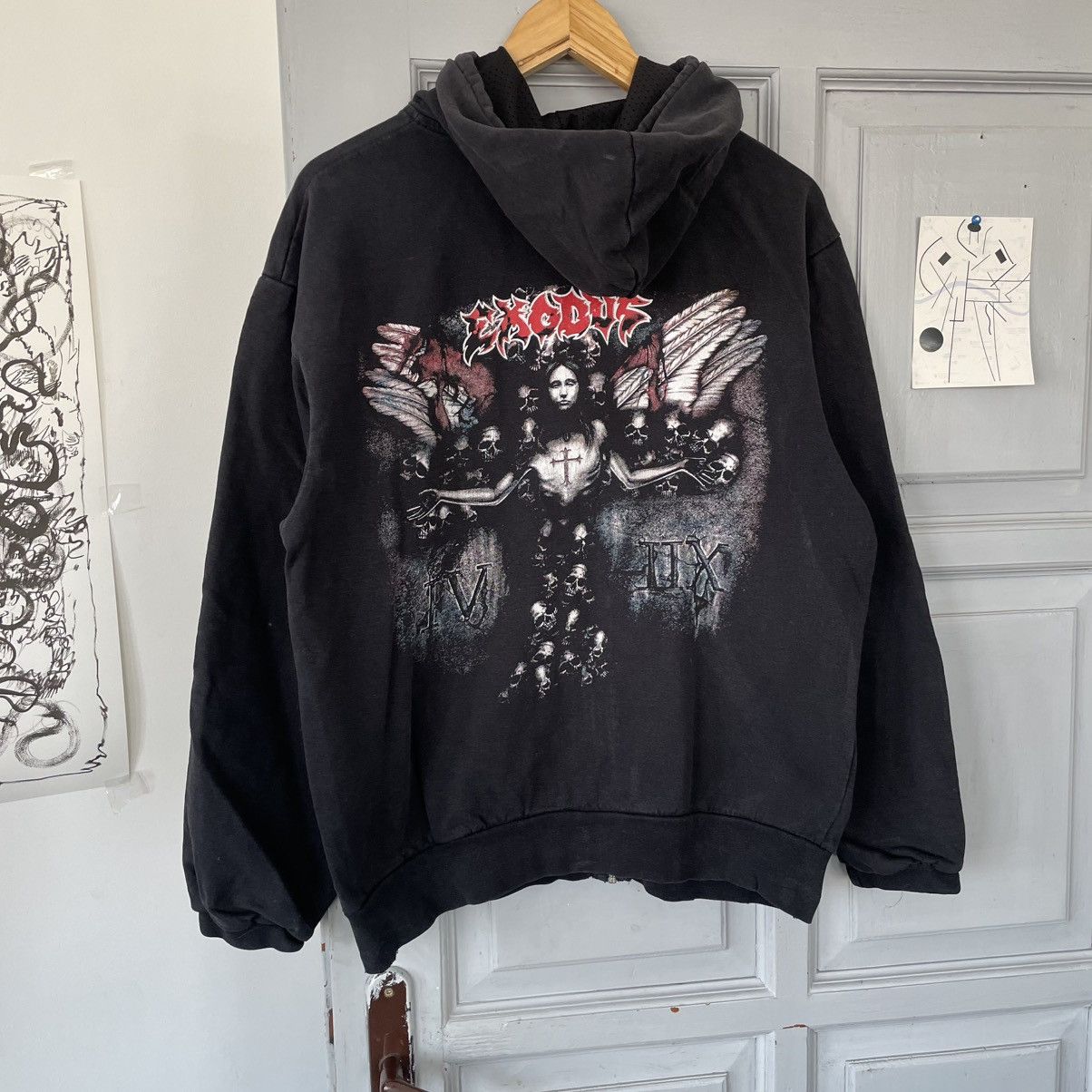 Band Tees × Vintage Vintage 00’s Exodus Rock Hoodie Y2k size M Size US M / EU 48-50 / 2 - 3 Thumbnail