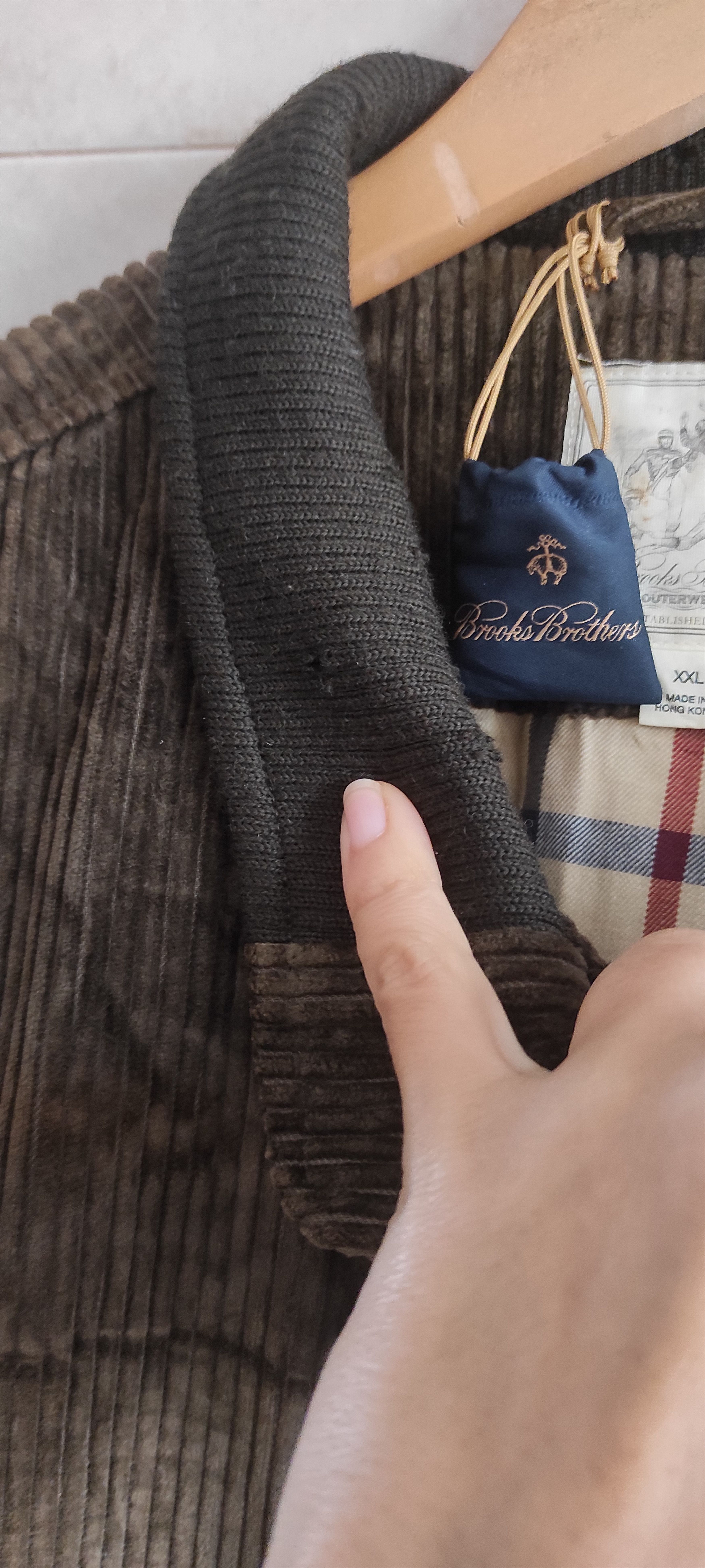 Brooks Brothers × Vintage Brooks Brothers Harrington Corduroy Wool Trim Zip Up Jacket Size US XXL / EU 58 / 5 - 18 Thumbnail
