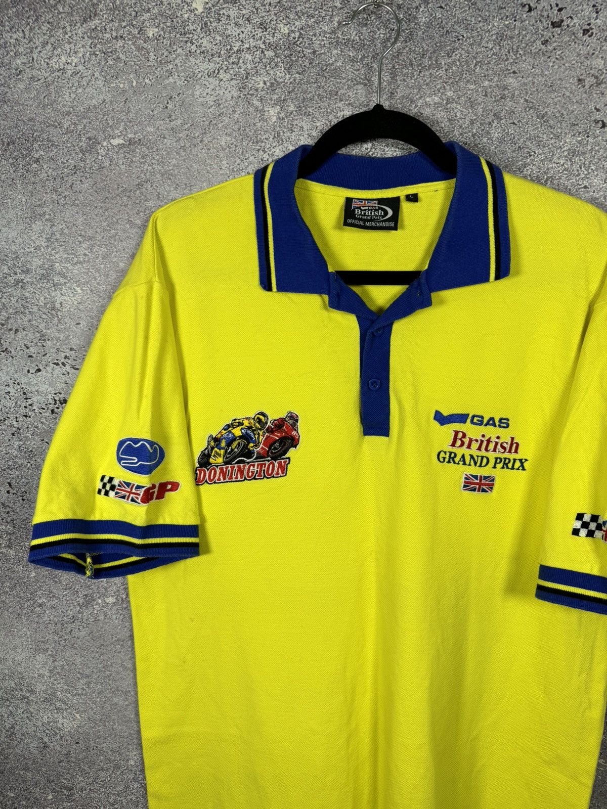 Vintage Vintage GAS British Grand Prix Donington Motorcycle Racing Size US L / EU 52-54 / 3 - 3 Thumbnail
