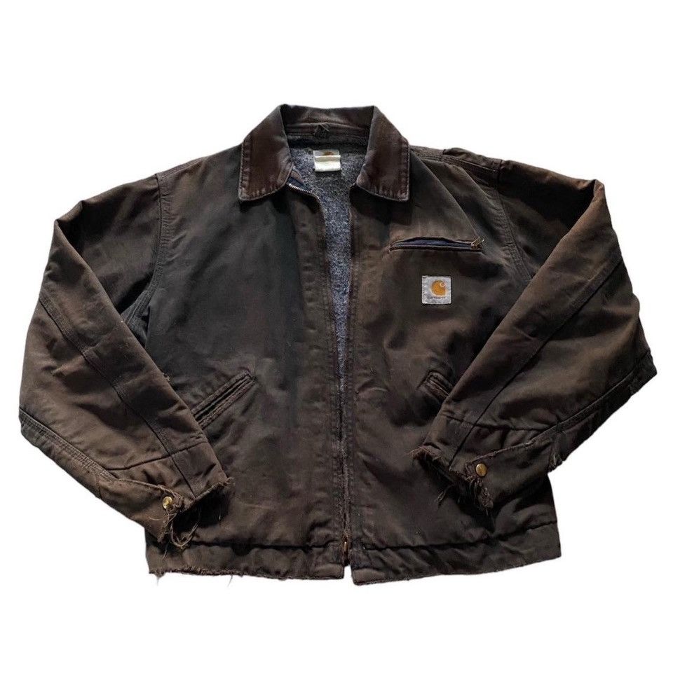 image of Vintage Carhartt Detroit Jacket in Brown, Men's (Size Small)