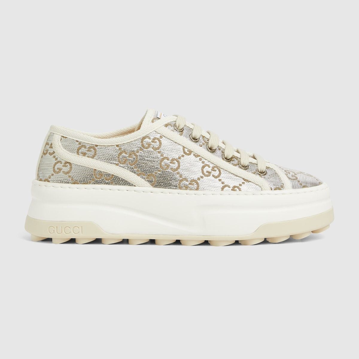 Gucci Gucci Metallic silver GG canvas Sneakers SIZE 40 Size ONE SIZE - 1 Thumbnail