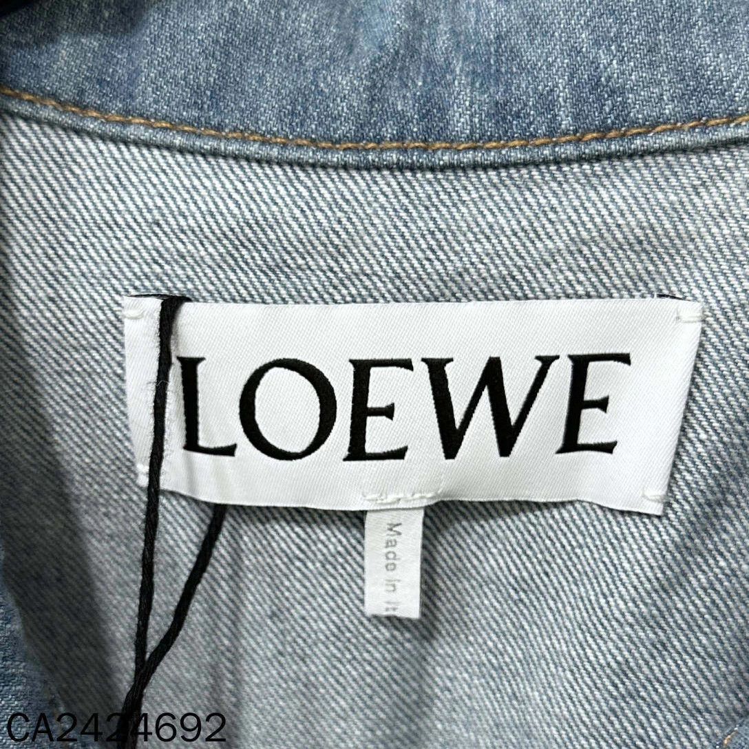 Loewe LOEWE leather logo patch colorblock sleeve denim jacket Size XS / US 0-2 / IT 36-38 - 6 Thumbnail