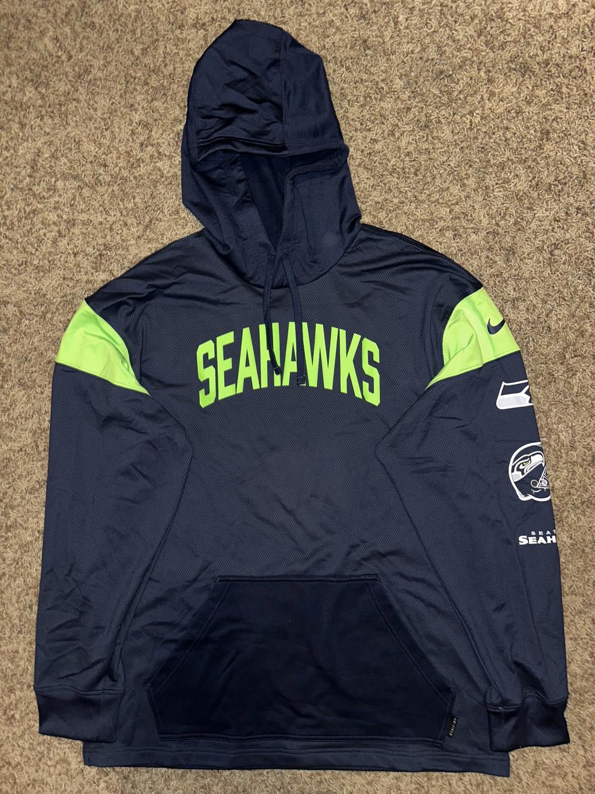 Nike Nike Men’s College Navy Seattle Seahawks Sideline Athletic Arch Pullover Hoodie Size US M / EU 48-50 / 2 - 1 Thumbnail