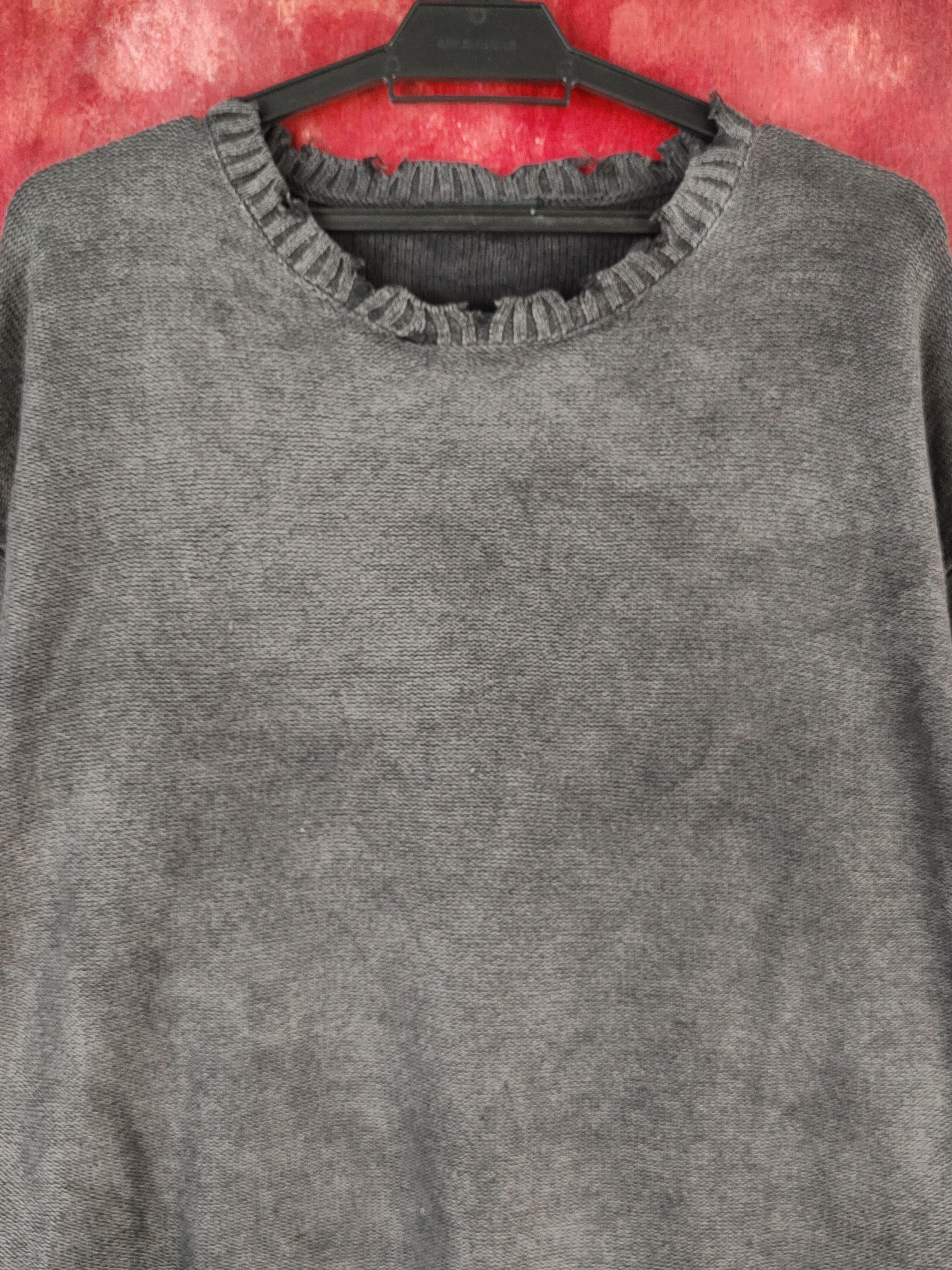 Japanese Brand Jeanasis Black Faded ripped distressed Sweatshirts #S1684 Size US M / EU 48-50 / 2 - 2 Thumbnail
