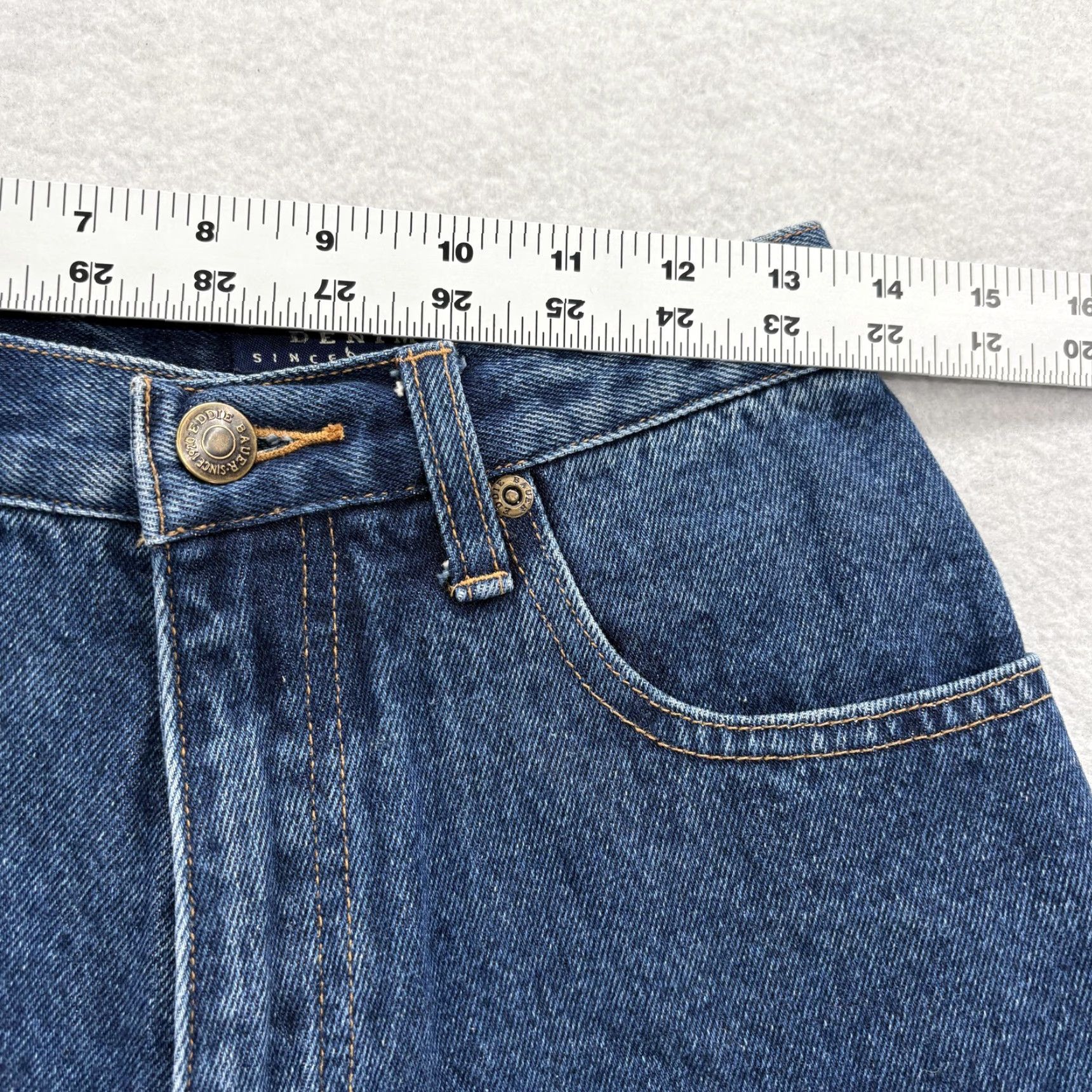 Eddie Bauer VINTAGE Eddie Bauer Jeans Womens 8 Short Blue High Rise Tapered Flannel Lined Denim 100% Cotton Relaxed Pockets Zip Fly Size 30" / US 8 / IT 44 - 6 Thumbnail