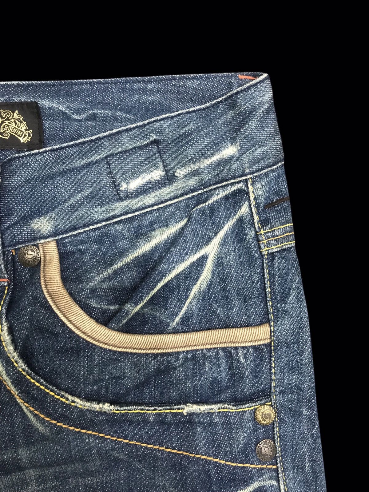 Japanese Brand 💥FLARE💥ARCHIVAL REDPEPPER CHIEFHEAD EMBROIDERY DENIM F257 Size US 31 - 11 Thumbnail