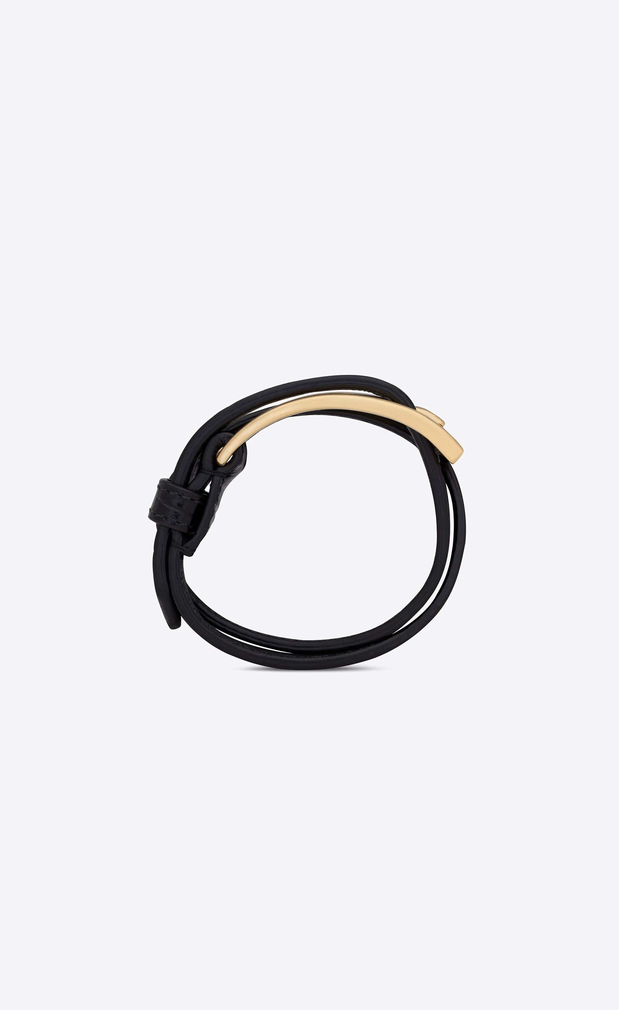 Saint Laurent Paris o1bcso1str1224 Size: S/Double Warp Belt Bracelet in Black Size ONE SIZE - 4 Thumbnail