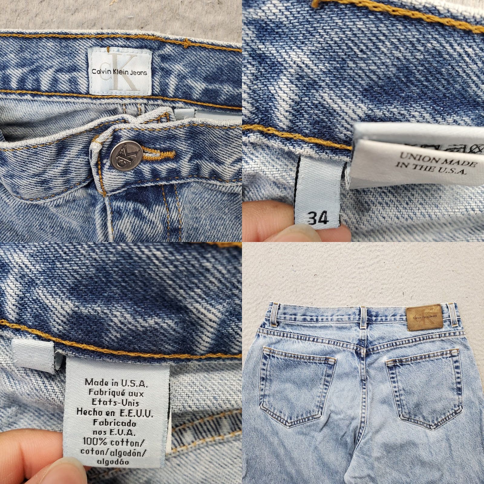 Calvin Klein Calvin Klein Jeans Mens 34 Blue Denim Straight Leg Americana Streetwear Shirt Size US 34 / EU 50 - 8 Thumbnail