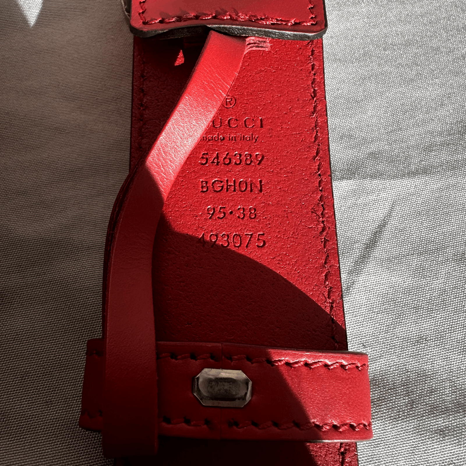 Gucci Gucci Red Belt With Interlocking GG Buckle Size 38 Waist Re Size 38 - 3 Thumbnail