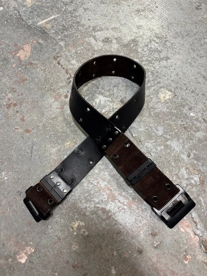 Vintage Plein Sud Utility Suede Brown Leather Belt Size ONE SIZE - 1 Thumbnail