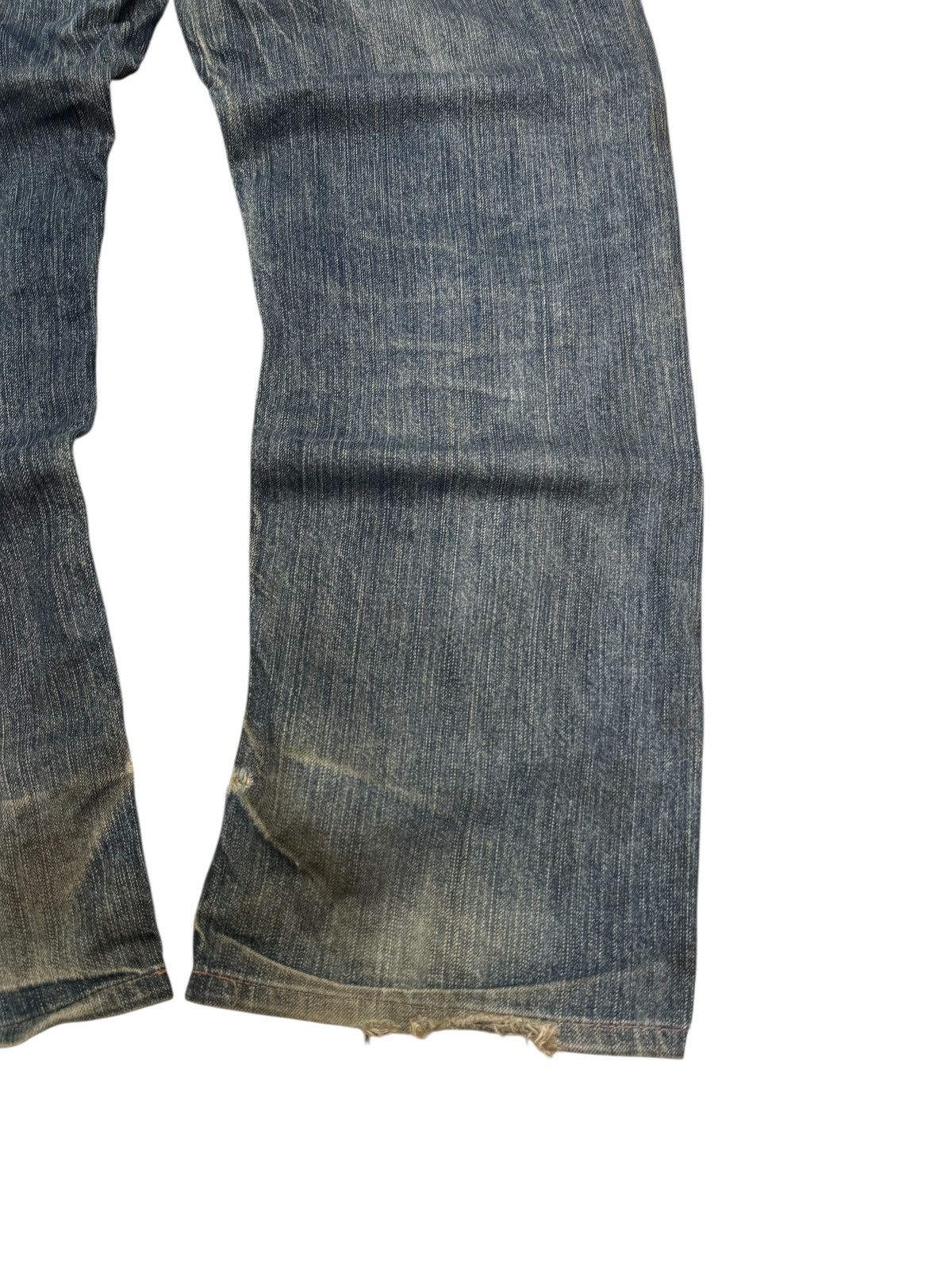 Edwin Distress Edwin Leather Trimmed Western Baggy Rusty Wash Size US 33 - 13 Thumbnail