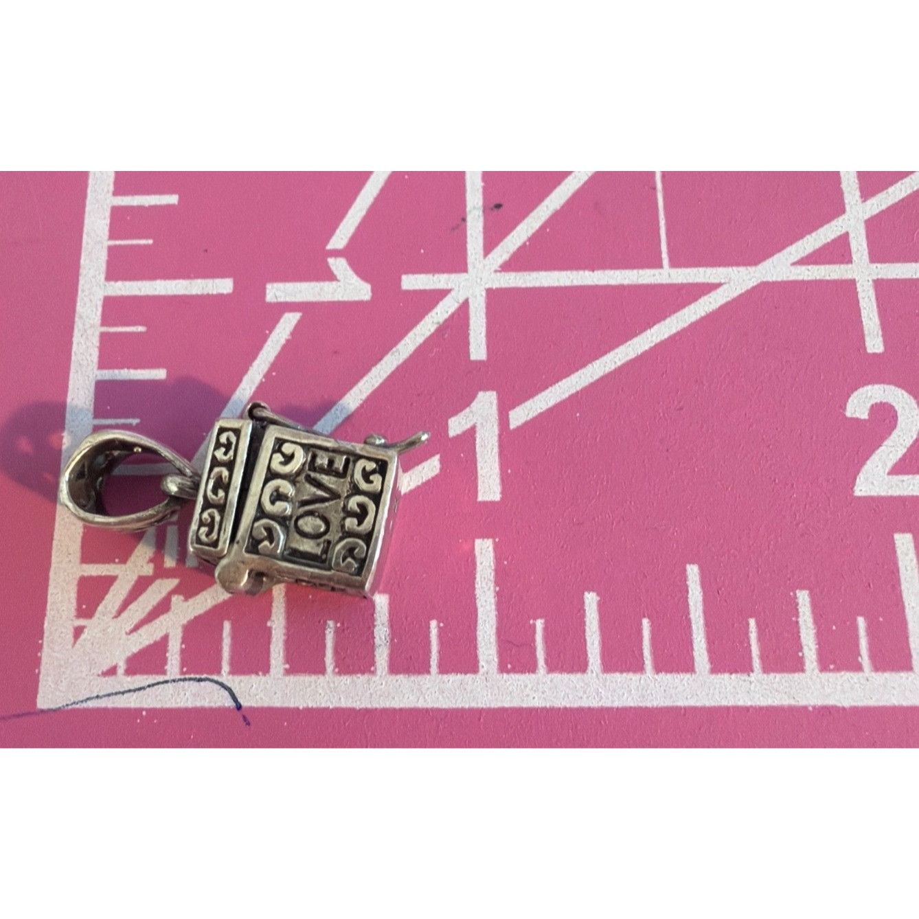 Other Sterling Silver 925 Faith Hope Love Prayer Box Charm Pendant Size ONE SIZE - 6 Thumbnail
