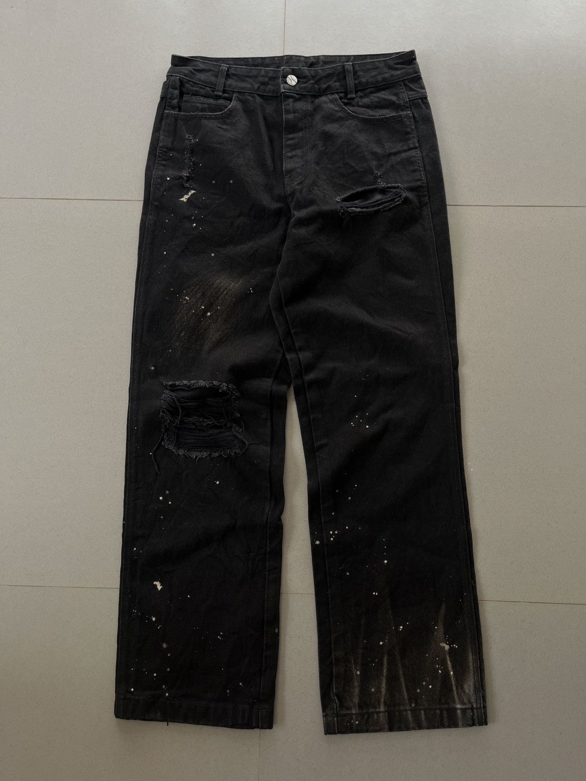 Ader Error SS2022 Ader Error Distressed Faded Paint Spots Denim Pants Size US 32 / EU 48 - 1 Thumbnail