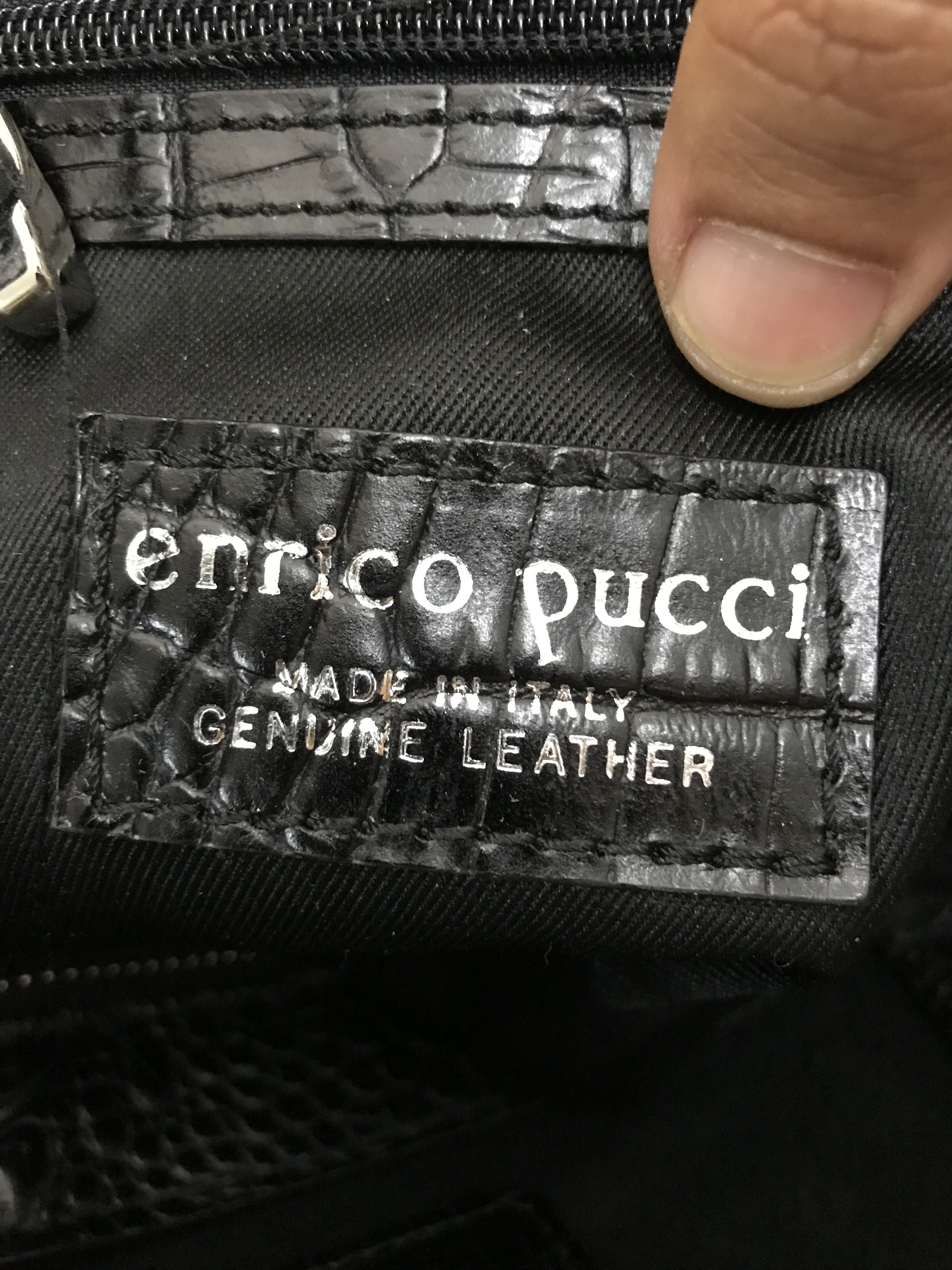 Genuine Leather enrico Pucci Crocodile With Leopard Fur Leather HandBag Size ONE SIZE - 15 Thumbnail