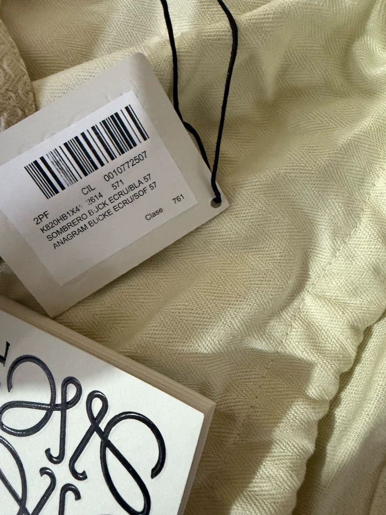 Loewe LOEWE size 57 Cotton bucket hat with embossed logo leather Size ONE SIZE - 3 Thumbnail