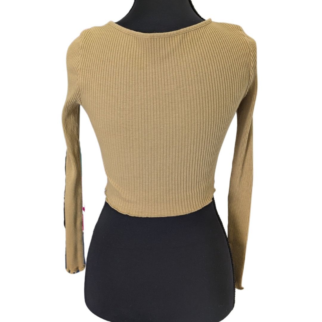 Shein Shein Cropped Tie-Shirt with Center Cutout and Frill Hems Size M / US 6-8 / IT 42-44 - 2 Thumbnail