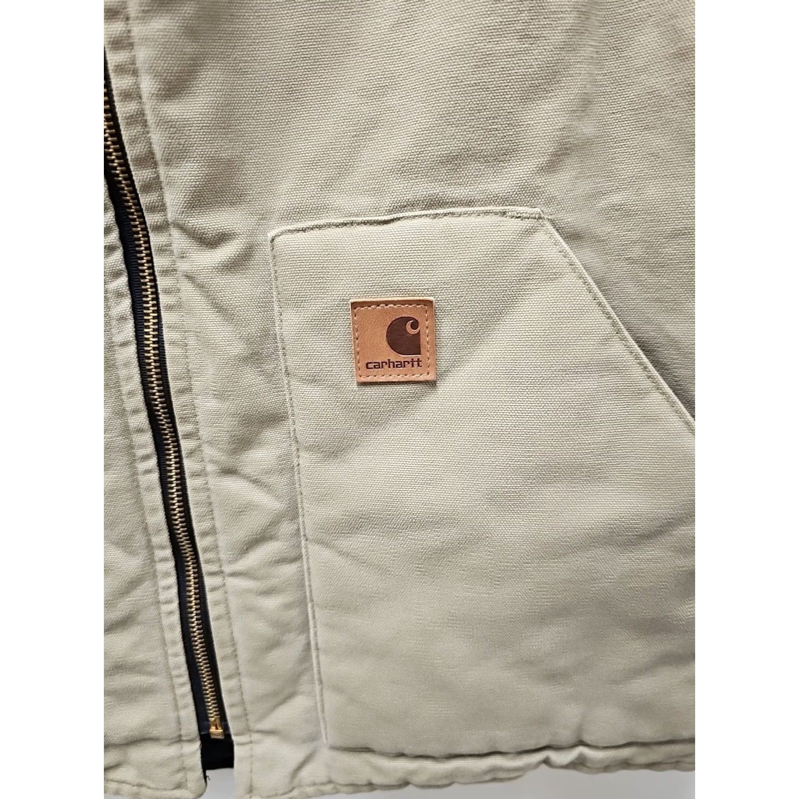 Carhartt VINTAGE Carhartt V02 Canvas Work Vest XL Sandstone Cotton Zip Full Zip Lined Logo Solid Brown Mens Vest 9/22ss Size US XL / EU 56 / 4 - 4 Thumbnail