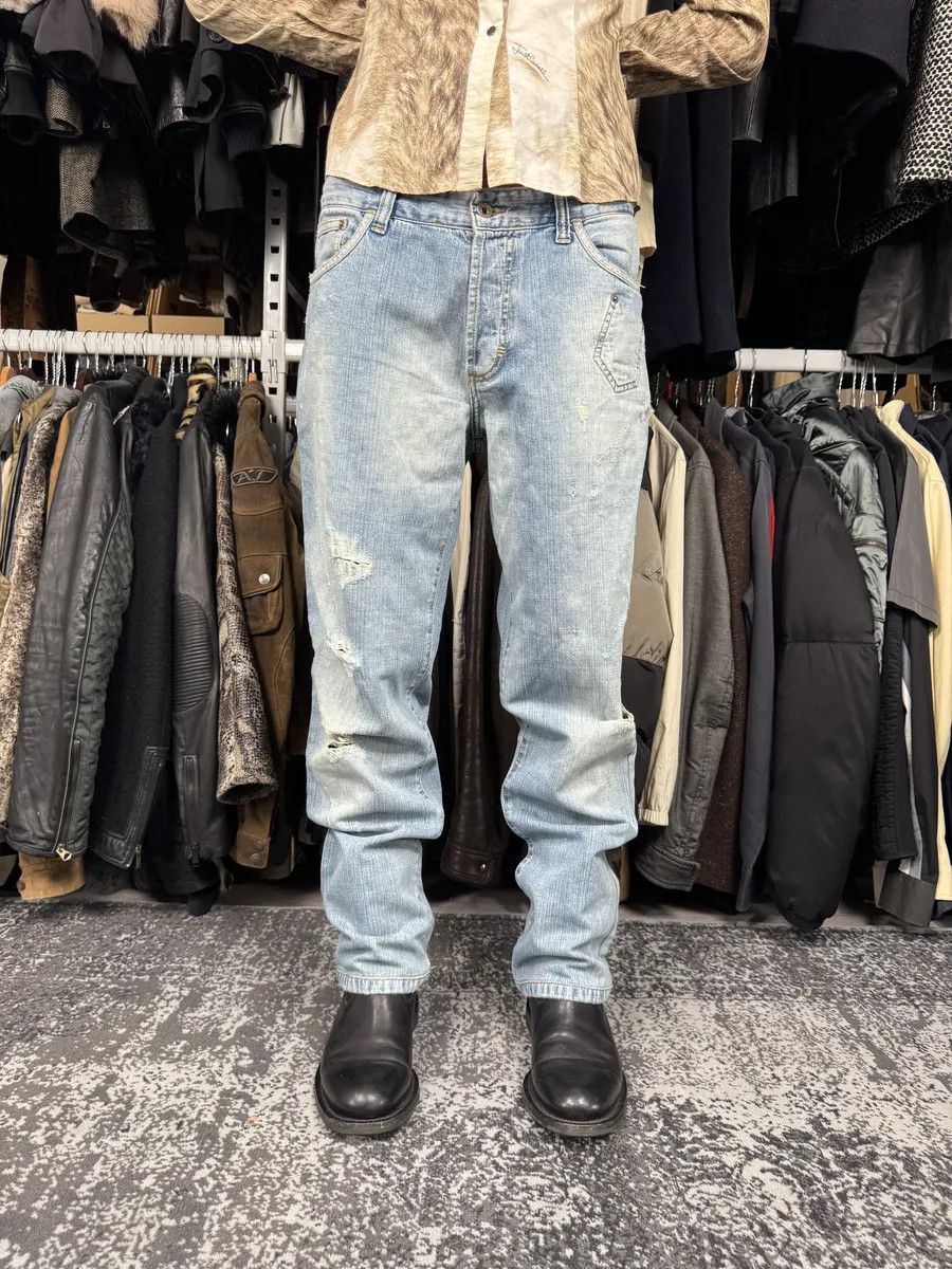 Dolce & Gabbana SS2006 Dolce & Gabbana Blue Distressed Contemporary Denim Jeans Size US 32 / EU 48 - 2 Thumbnail