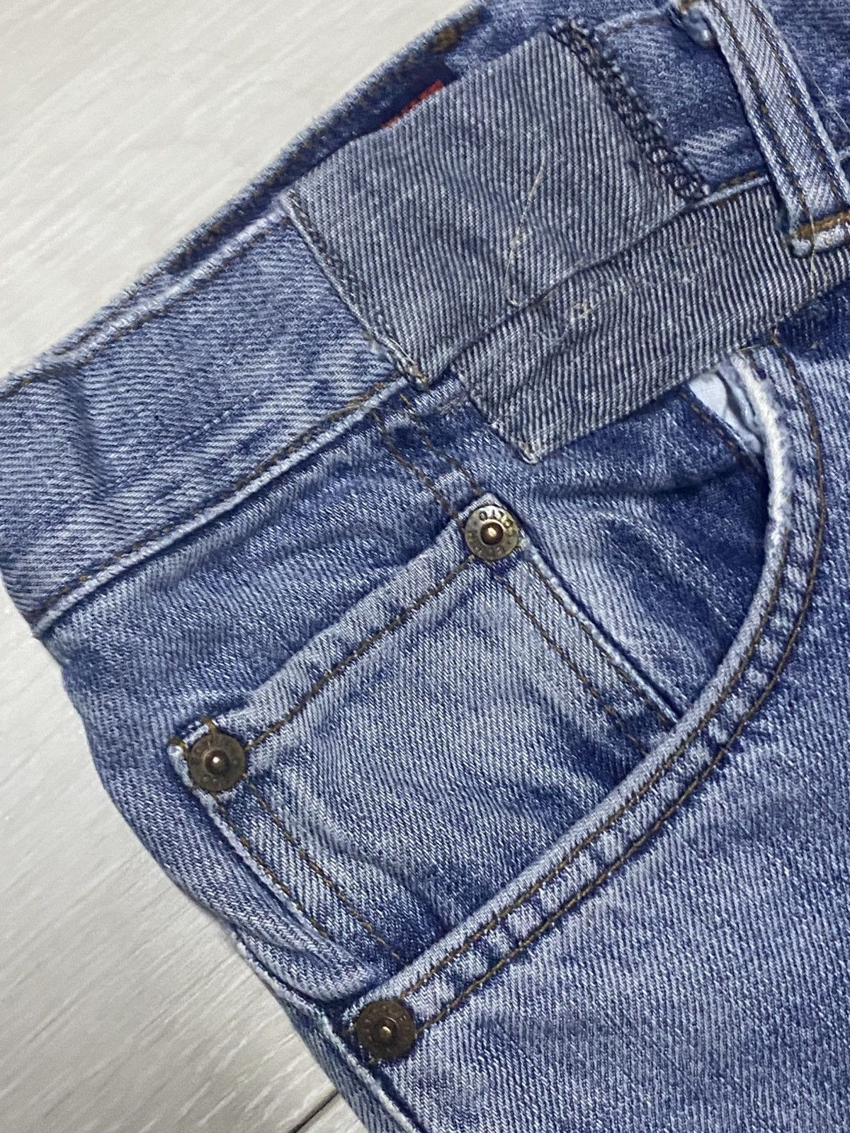 Edwin Vintage Edwin 503 Faded Wash Patches Distressed Loose Jeans Size US 35 - 7 Thumbnail