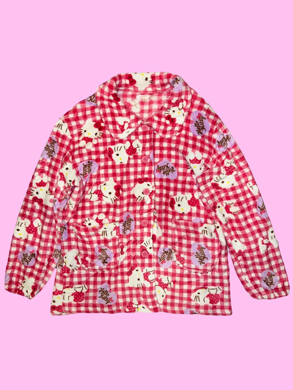 Japanese Brand Hello Kitty fluffy fleece nightwear 🎀💗 Size L / US 10 / IT 46 - 4 Thumbnail