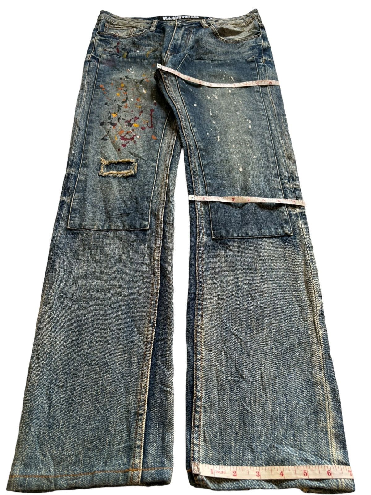 Billionaire Boys Club × Japanese Brand Vintage Billionaire Boy Club Mud Wash Paint Distressed Jeans Size US 32 / EU 48 - 15 Thumbnail