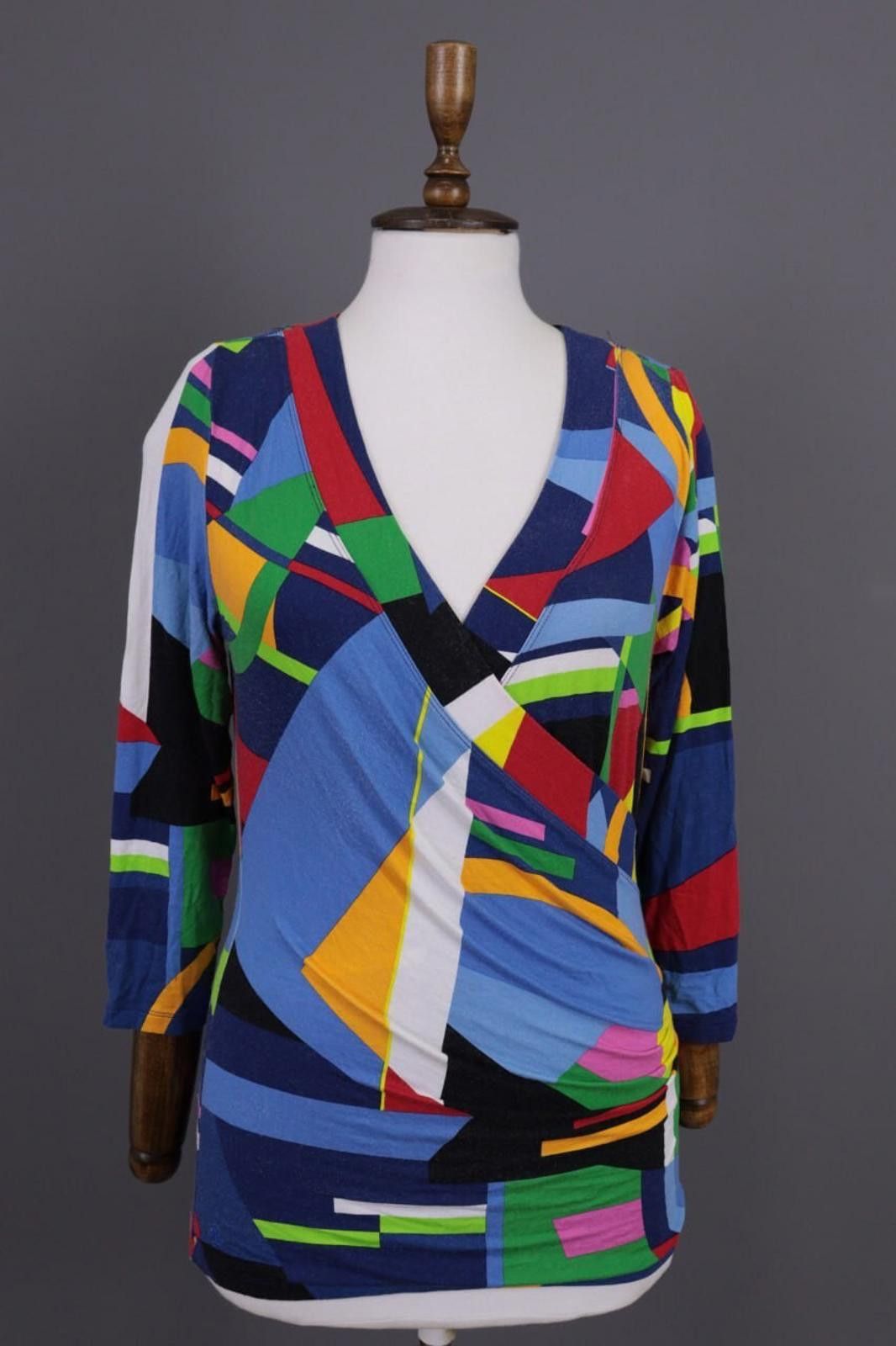 Lauren Ralph Lauren Lauren Ralph Lauren Multicolor Colorful V-Neck Shirt Size M Size M / US 6-8 / IT 42-44 - 1 Thumbnail
