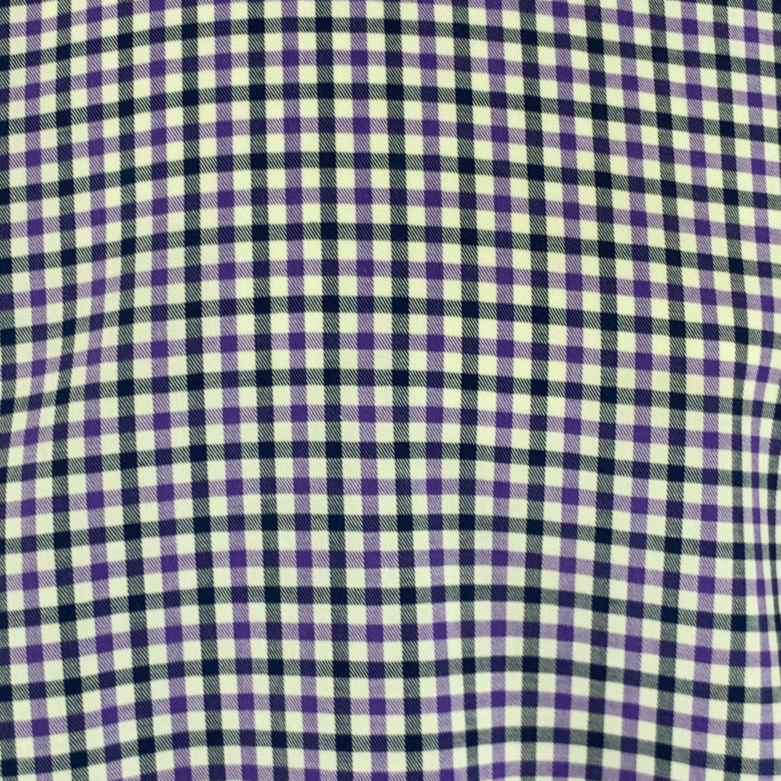 Eton ETON Purple Black White Checkered Cotton Slim Fit Shirt Size US XL / EU 56 / 4 - 2 Thumbnail