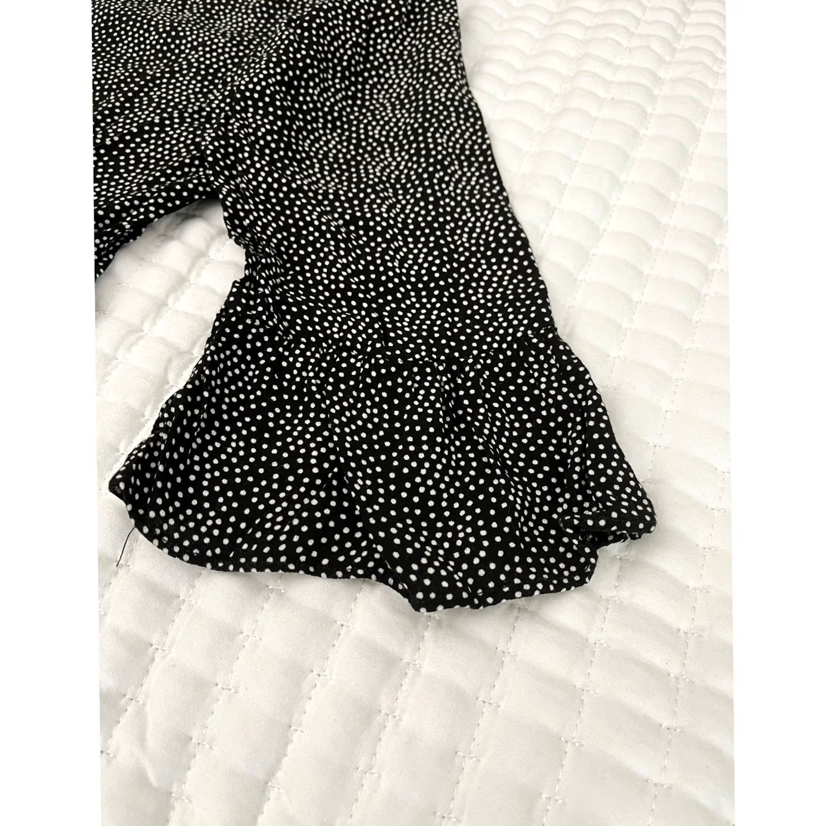 Vintage Cooperative Black Polka Dot Long Sleeve Mini Dress Size M Women Size M / US 6-8 / IT 42-44 - 3 Thumbnail