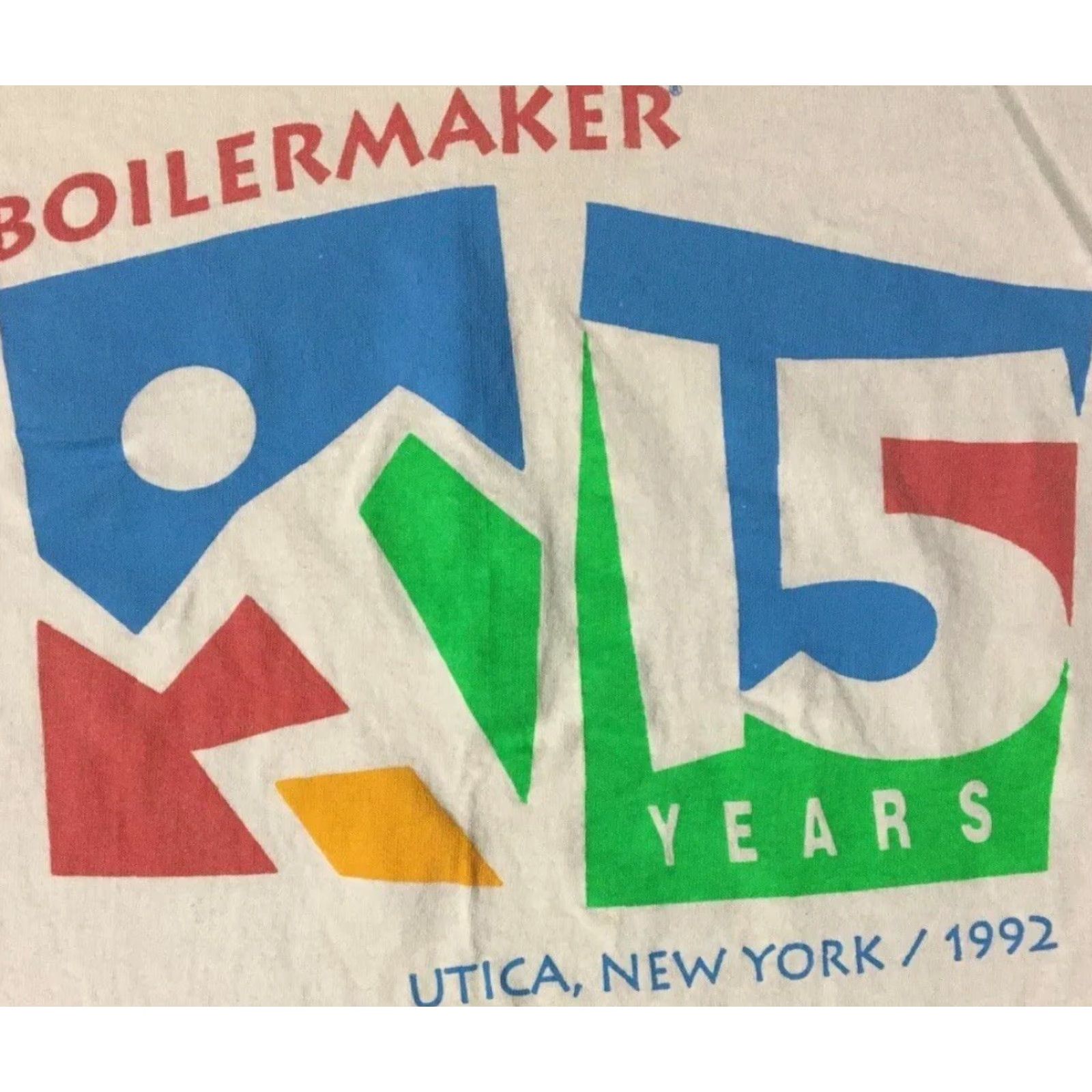 Vintage Vtg 90s Boilermaker Utica NY Faded Distress Marathon Shirt M Track Grunge PE 80s Shirt Men's White USA 90s Grunge Marathon Track N.Y. Size US M / EU 48-50 / 2 - 2 Thumbnail