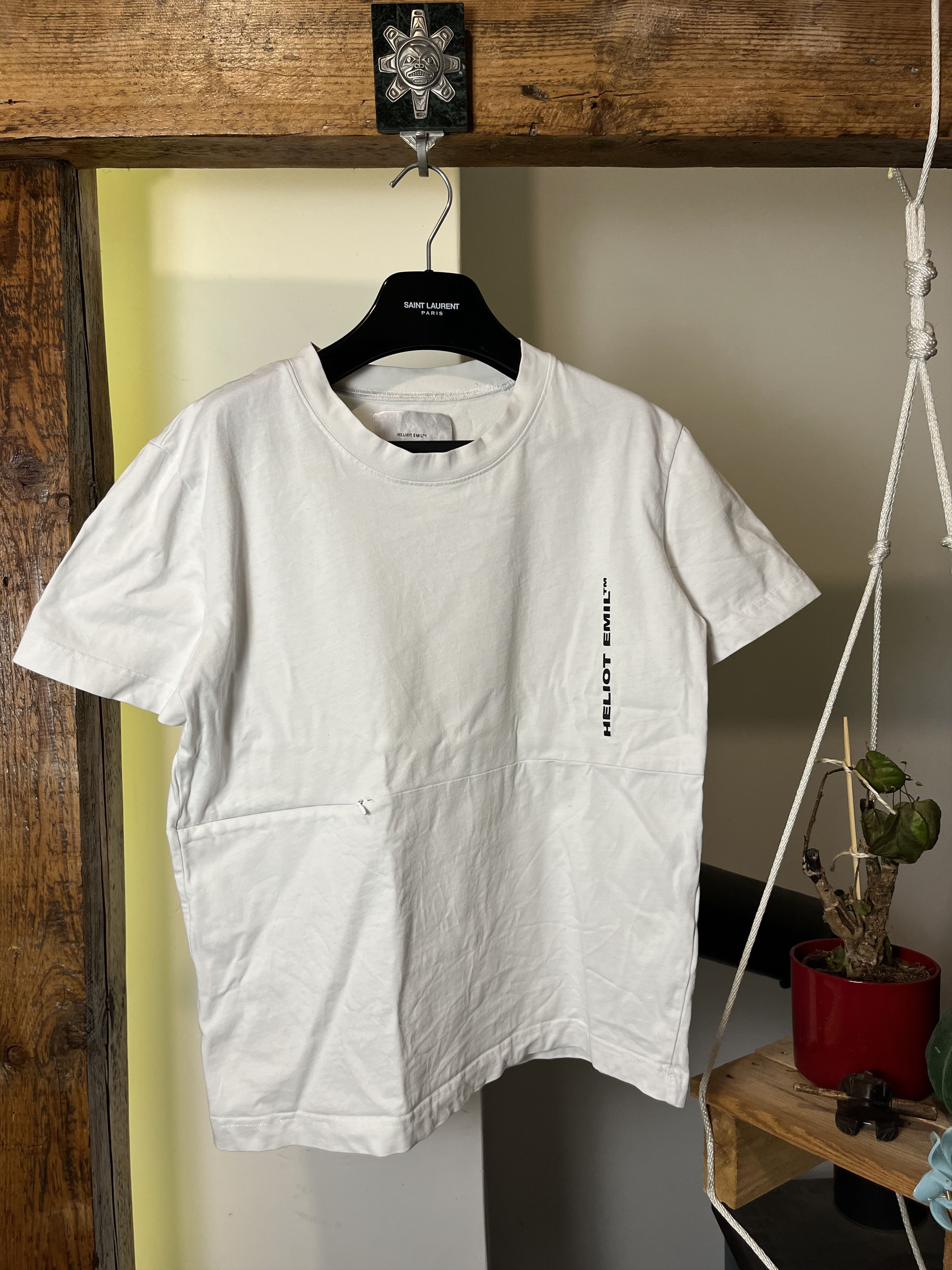 Designer × Helmut Lang Heliot Emil Secret Pocket White Tee Size US M / EU 48-50 / 2 - 1 Thumbnail