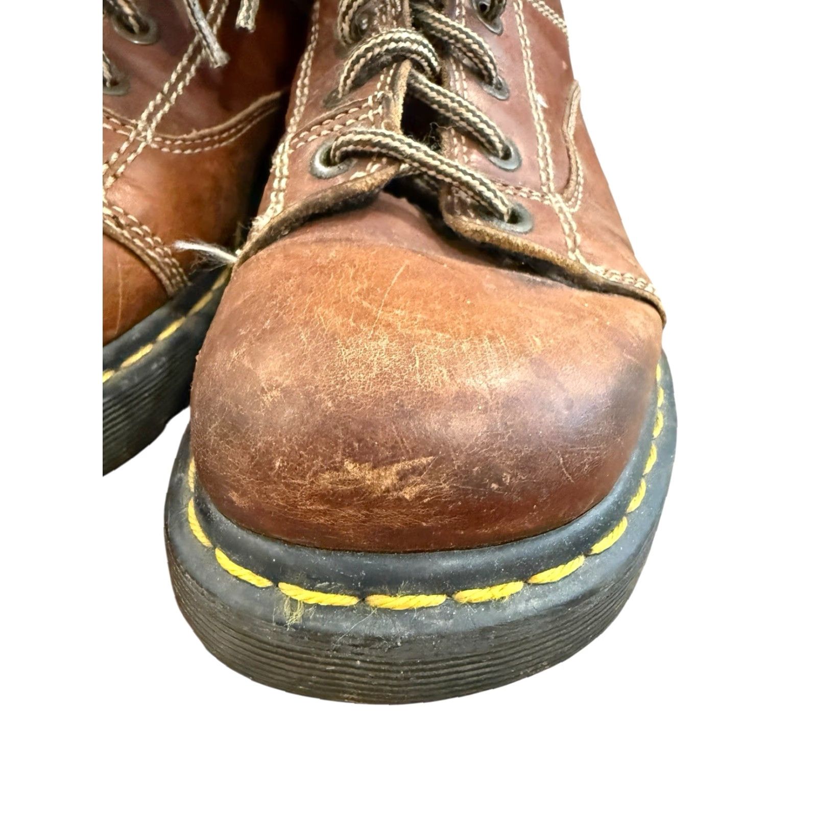 Dr. Martens Dr. Martens Boots Lace Up Mens Size 9 Leather Brown Heavy Duty 8A07 Punk Casual Boots Mens Brown Leather 8A07 Dr. Martens Air Wair 8A07 Size US 9 / EU 42 - 3 Thumbnail