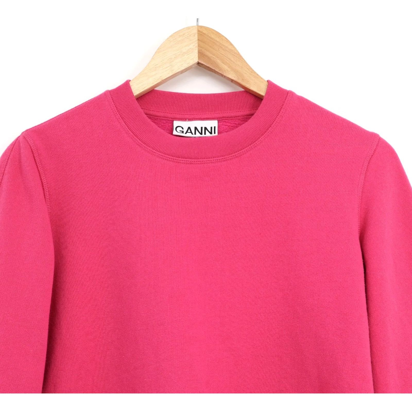 Ganni Ganni Women's Crew Neck Sweatshirt XS Pink Logo Embroidered Back Oversized All Seasons Casual Pullover Size XS / US 0-2 / IT 36-38 - 3 Thumbnail
