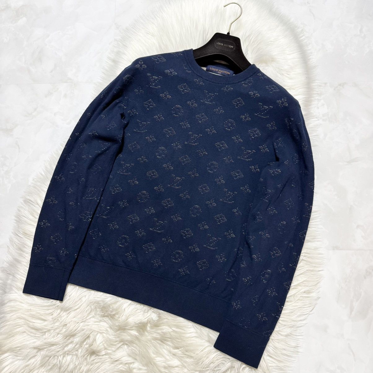 Louis Vuitton Louis Vuitton Marble Monogram Knit Sweater with Logo Patch Size US M / EU 48-50 / 2 - 8 Thumbnail