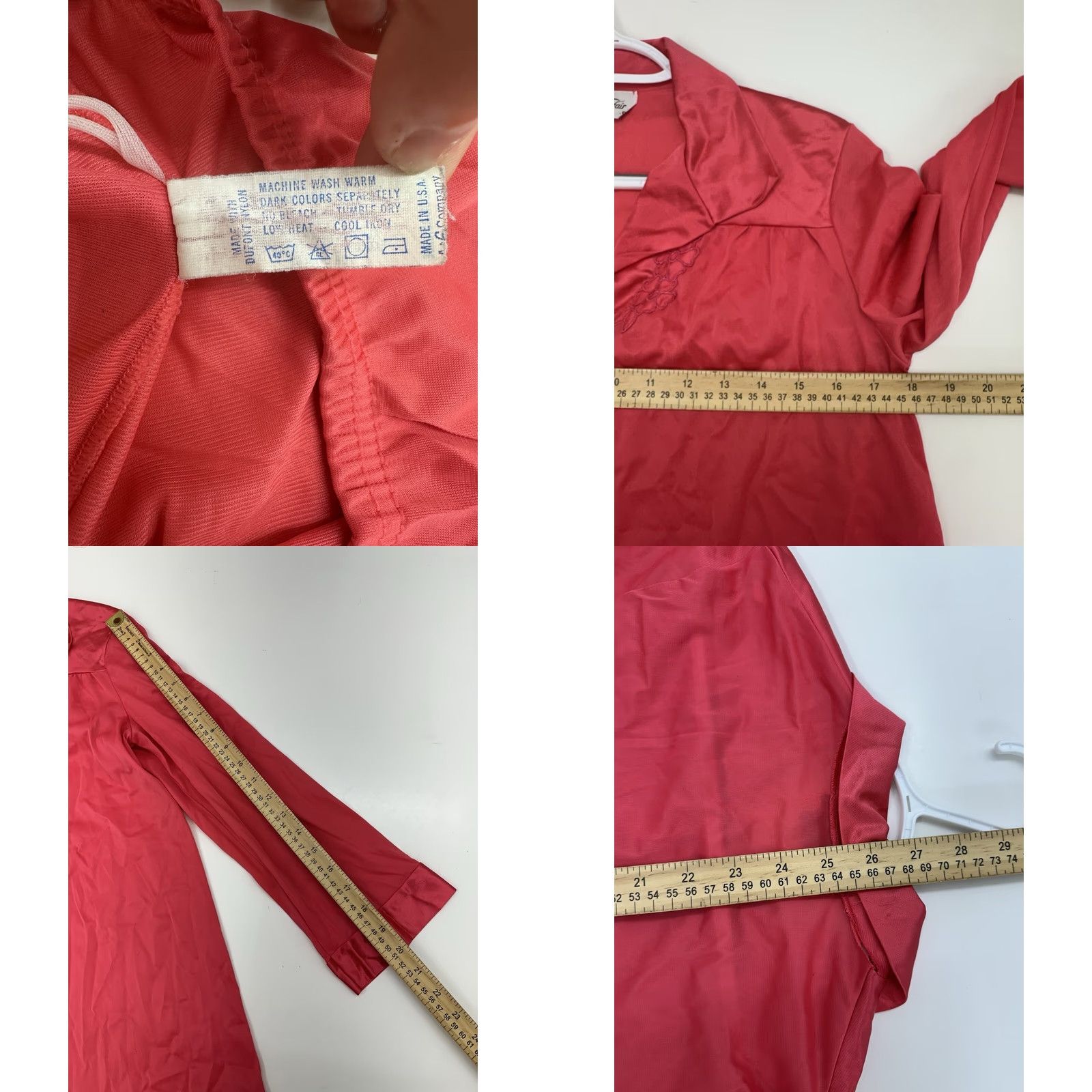 Vintage VINTAGE Vanity Fair Women Pajama Set Small Pink Long Sleeve Button Up Silky VTG Pajama Set Wearable 80s 90s Womens Size S / US 4 / IT 40 - 8 Thumbnail