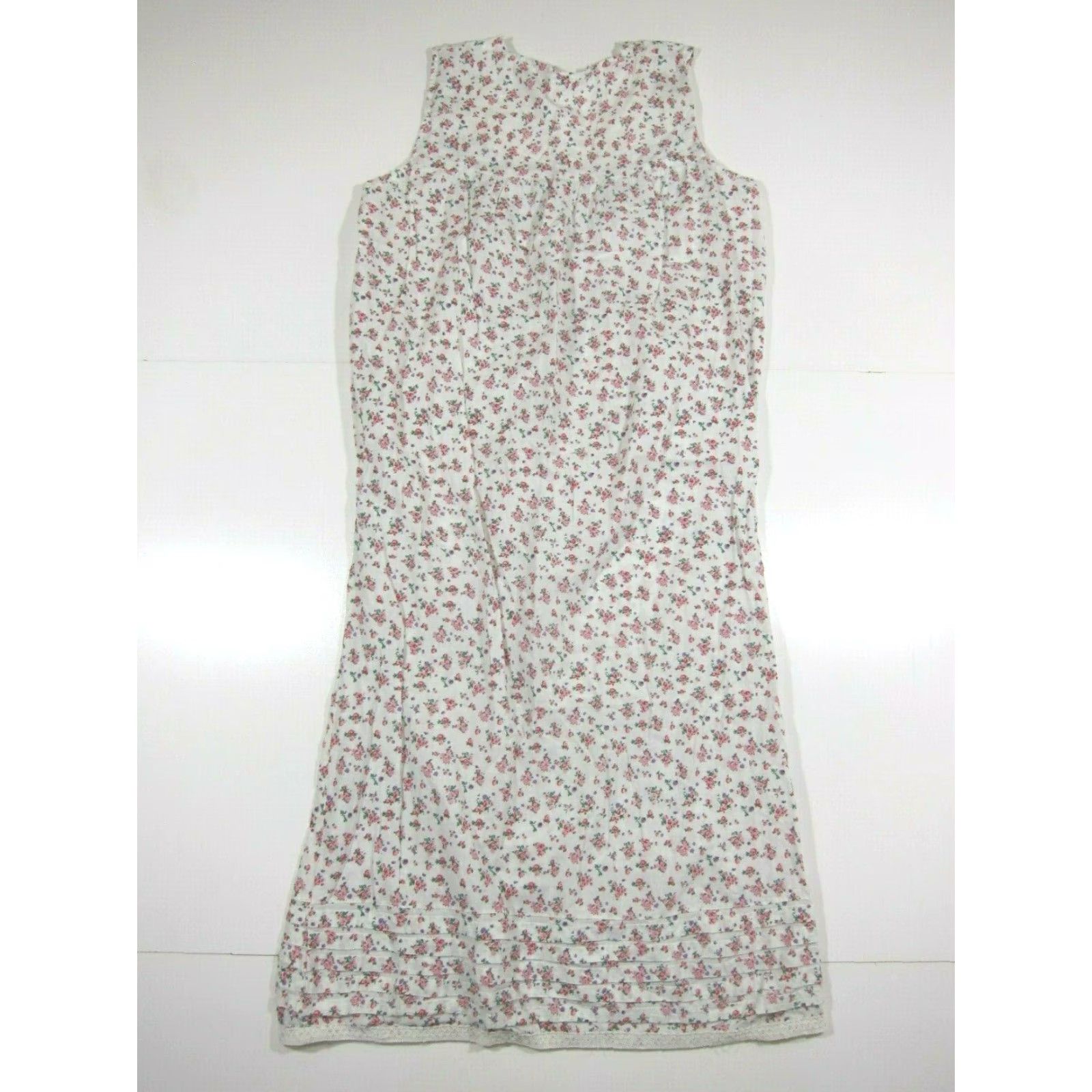 Jim Thompson Norm Thompson 100% Cotton Nightgown Dress Women Pink Floral Embroidered Sleeveless PS Nightgown Dress Pink Floral Embroidered Size S / US 4 / IT 40 - 2 Thumbnail