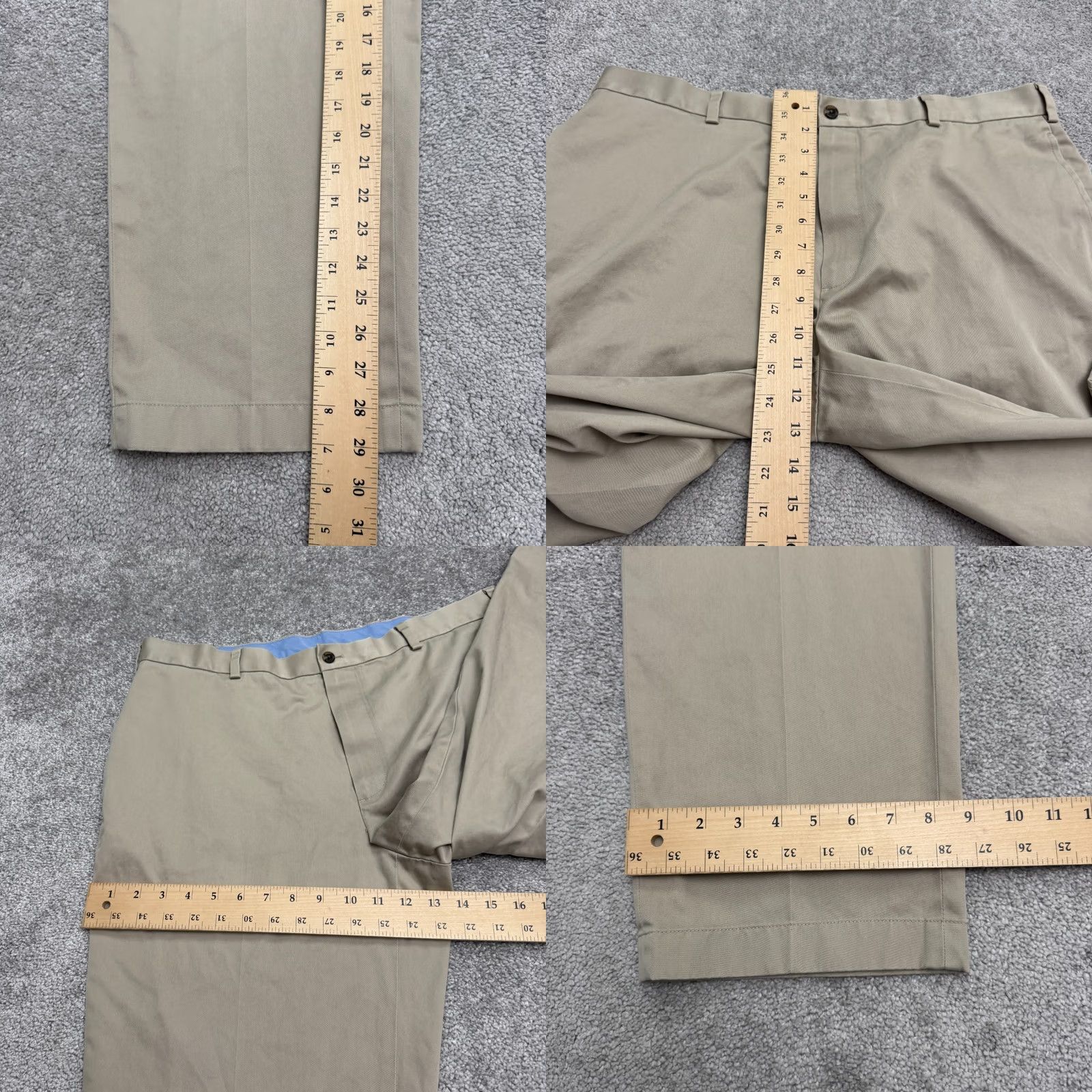 Lacoste Brooks Brothers Chino Pants Mens 38x30 Cotton Tan Modern Regular Straight Slant Pocket Modern Beltloop 38 in inseam Size US 38 / EU 54 - 9 Thumbnail