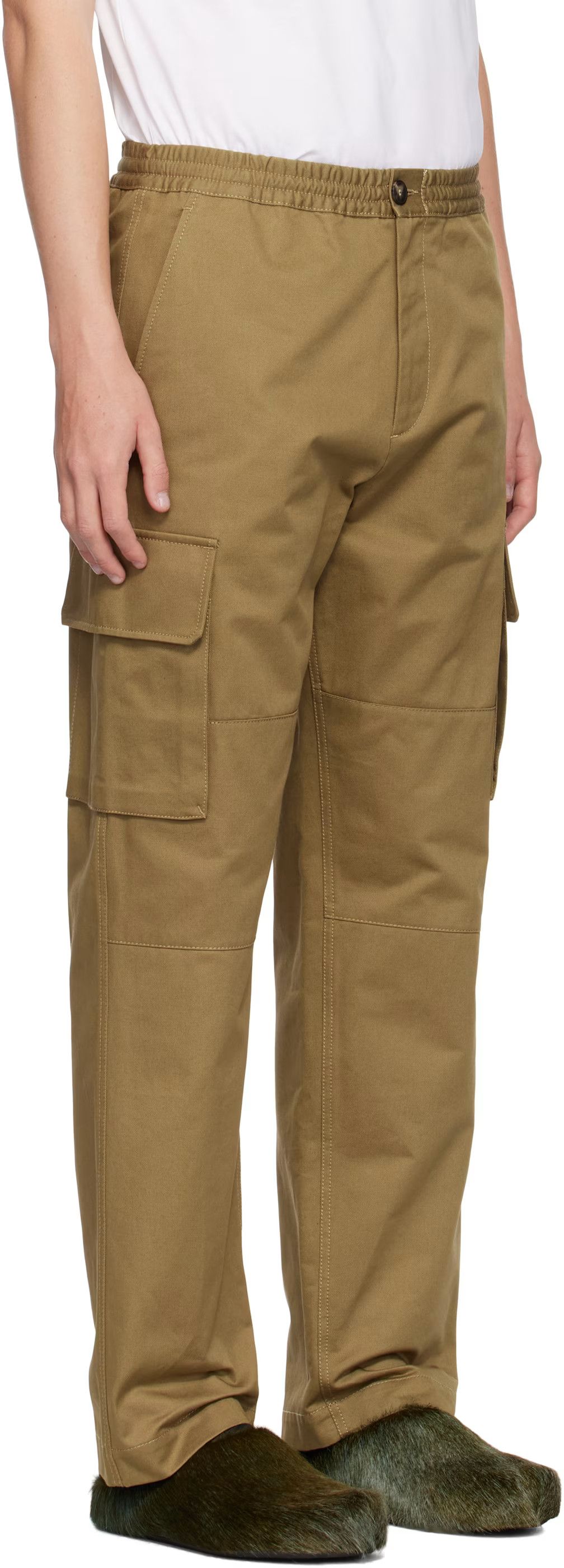 Marni o1w1db11125 Gabardine Cargo Pants in Khaki Green Size US 32 / EU 48 - 2 Thumbnail